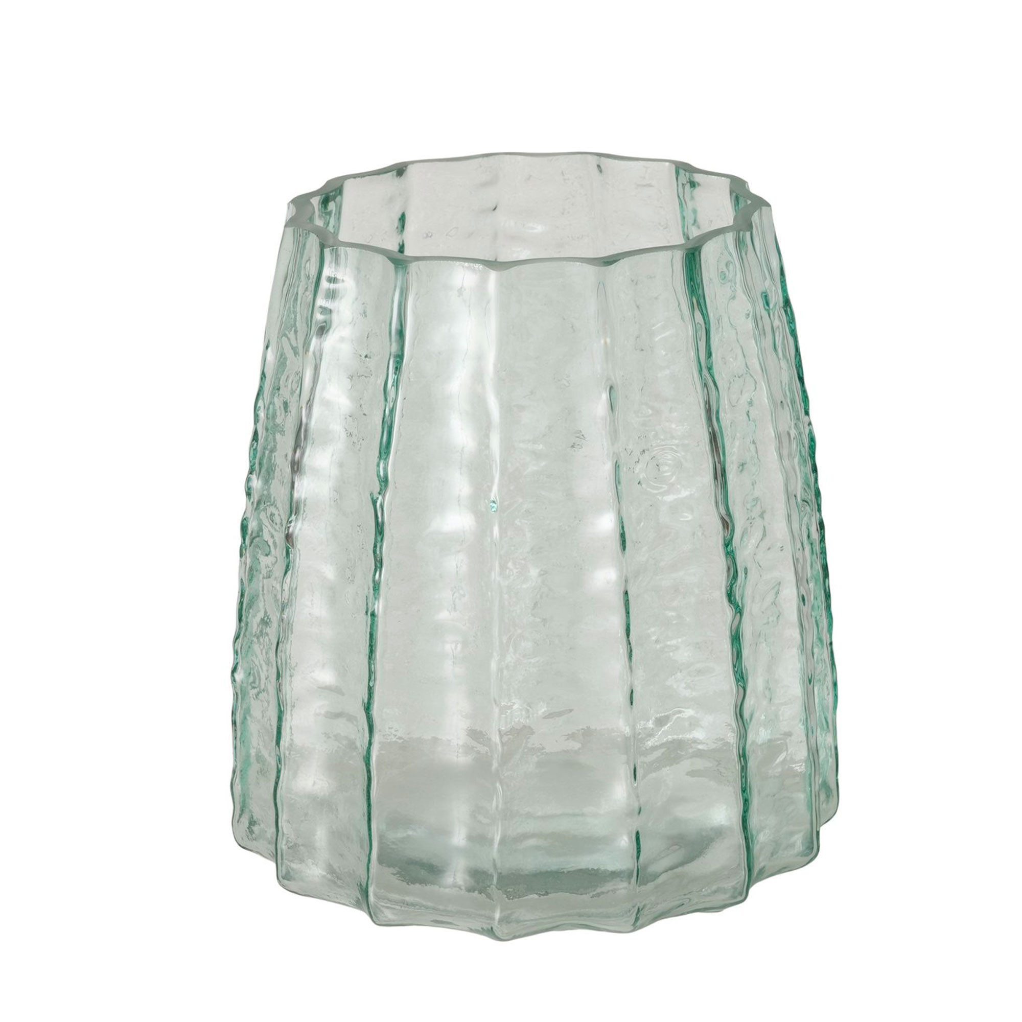 Vase classique en verre laqué bleu 15x15x16cm, WADIGA