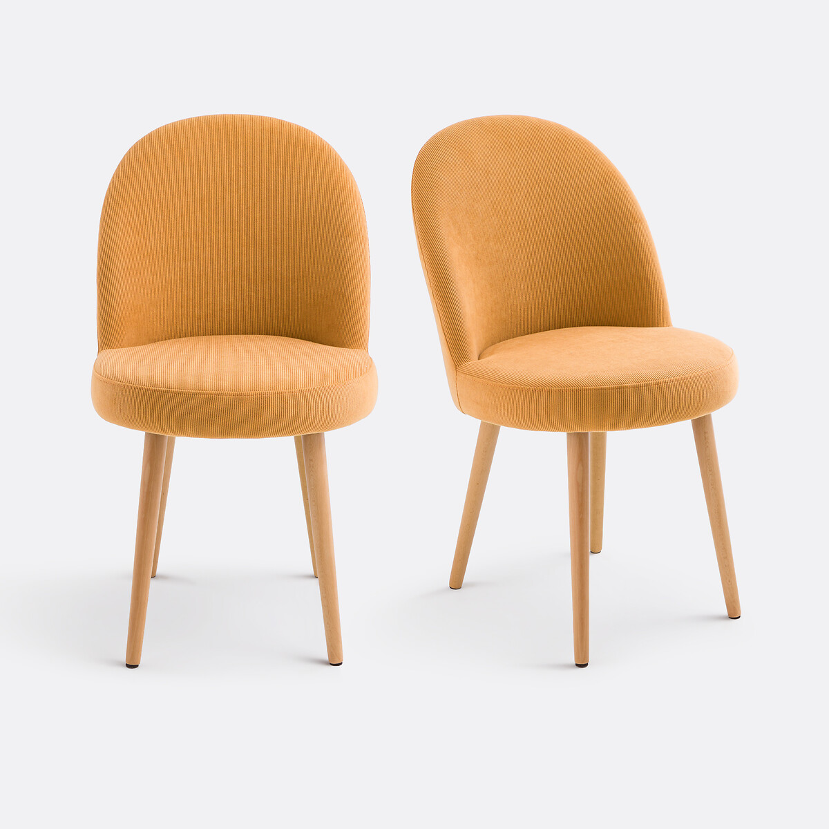 Set van 2 ribfluwelen stoelen Inès