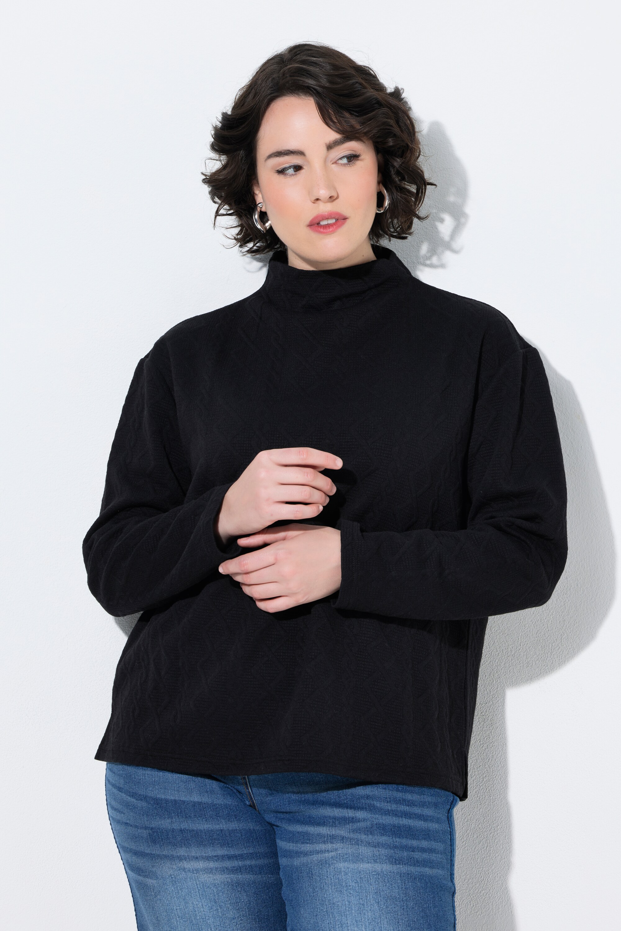 Sweat-shirt col montant et manches longues, ULLA POPKEN