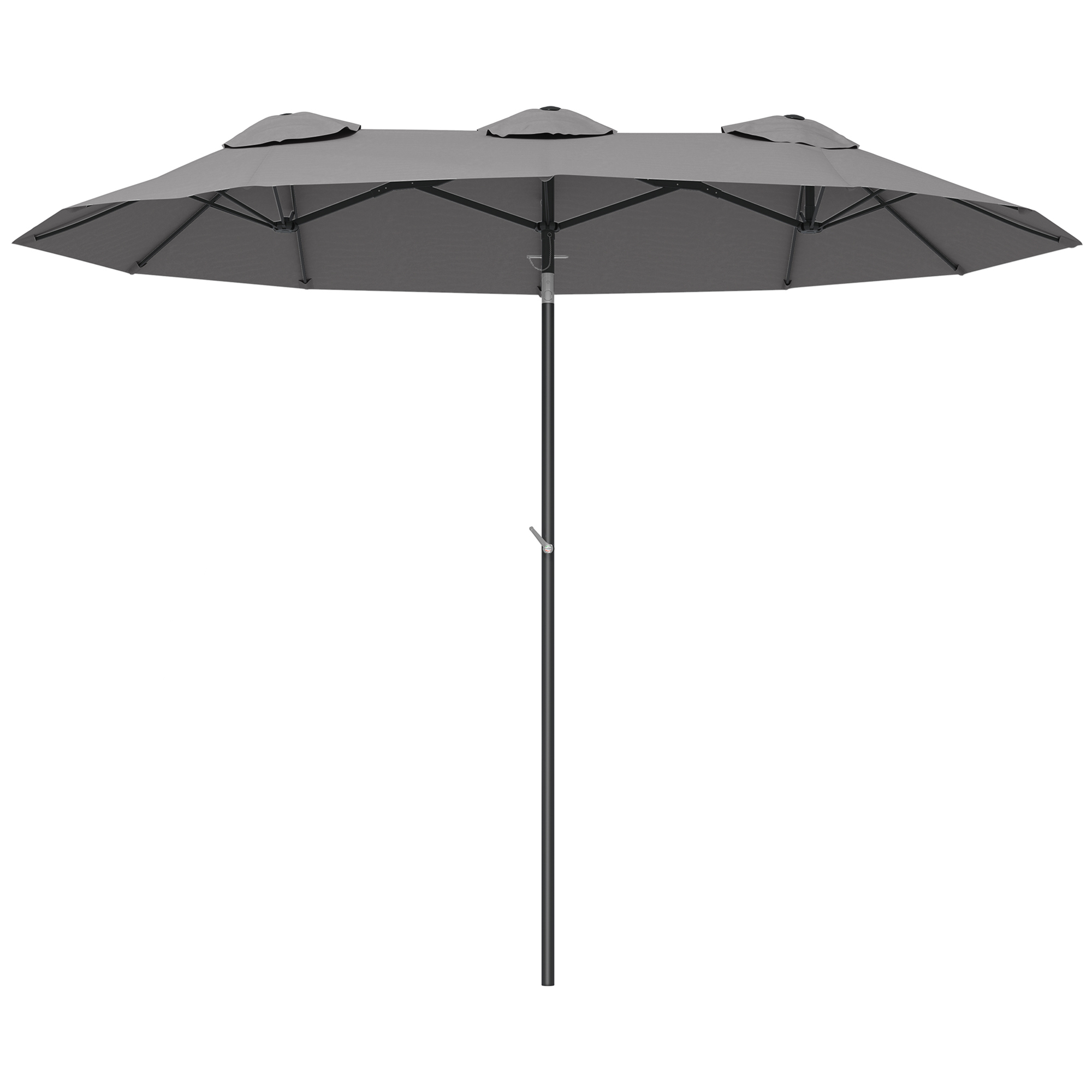 Parasol de jardin XL manivelle acier polyester haute densité, OUTSUNNY