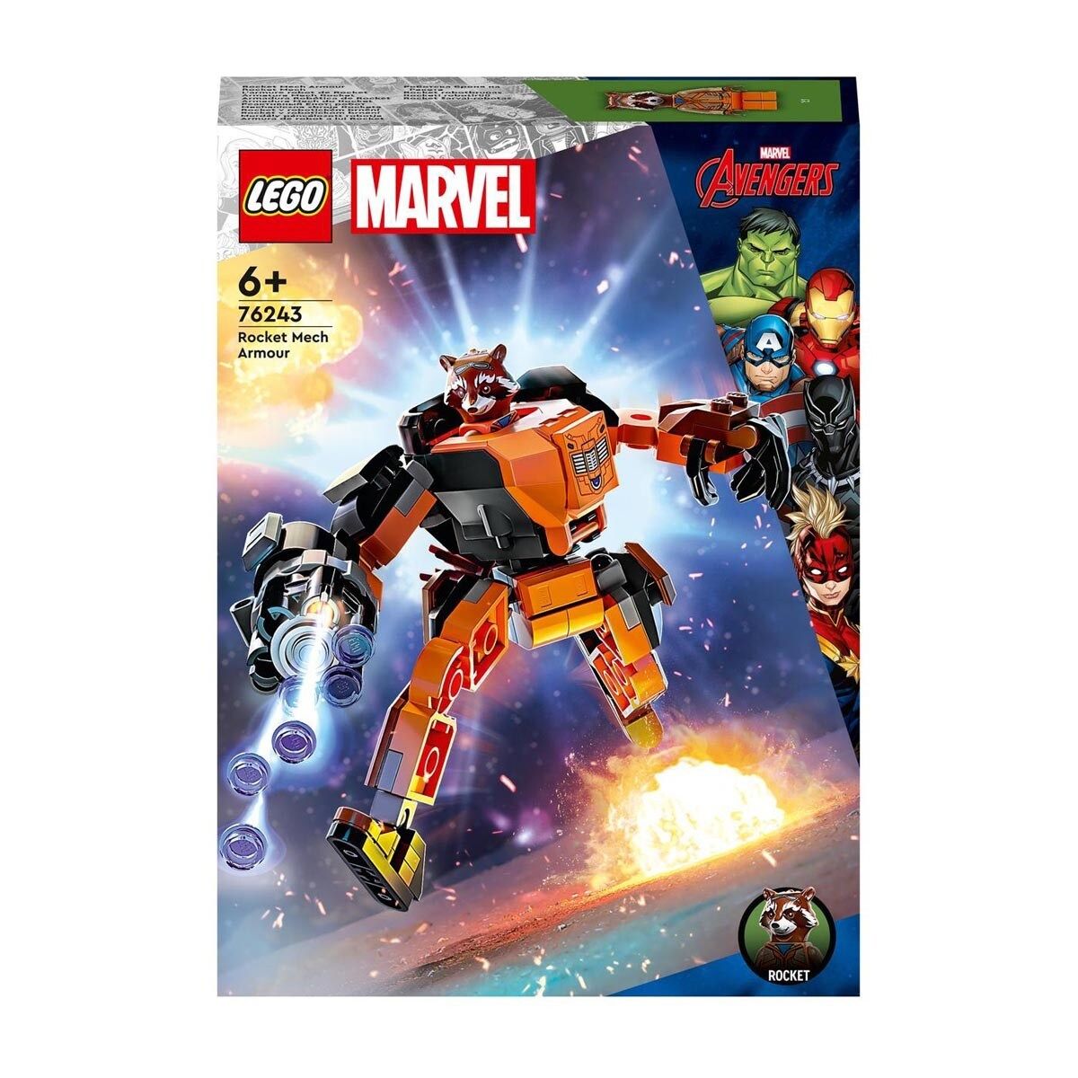Marvel 76243 L'armure robot de Rocket, Figurine Gardiens de la Galaxie,  Jouet Raton Laveur, Avengers