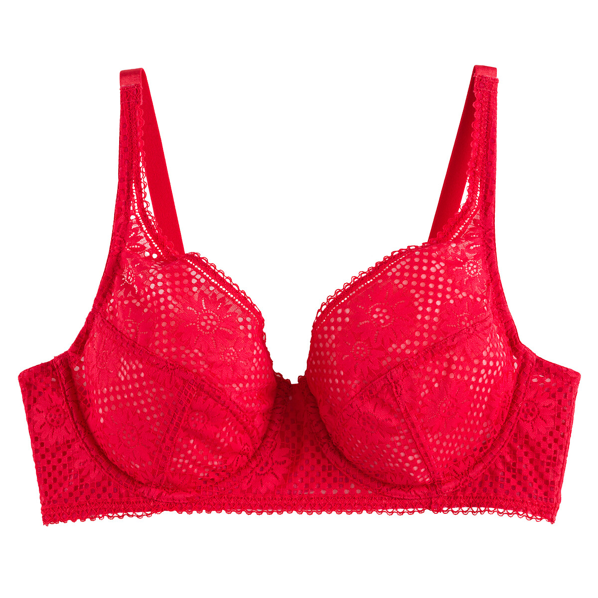 Lace minimiser bra red La Redoute Collections