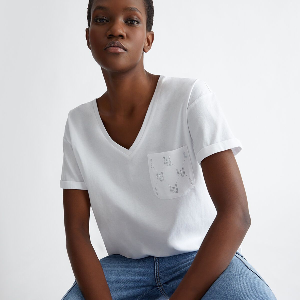 T shirt discount avec poche femme