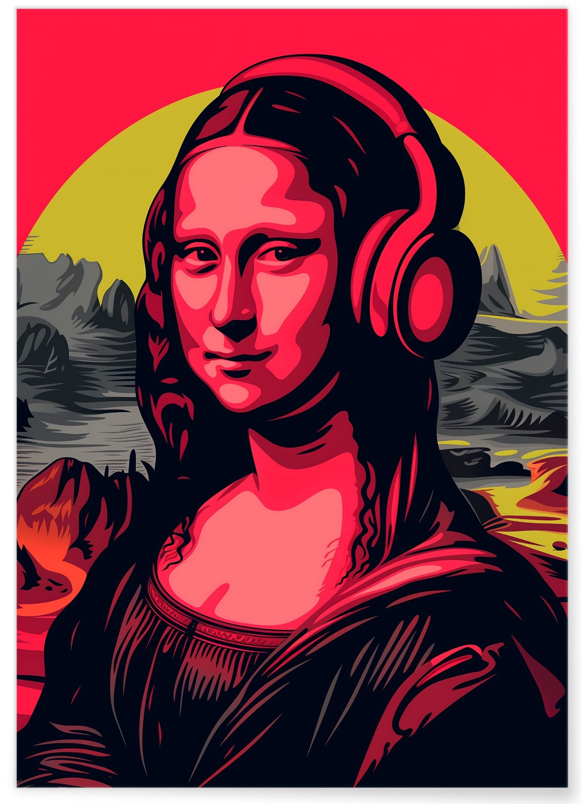 Affiche Mona Lisa casque audio, L'AFFICHERIE