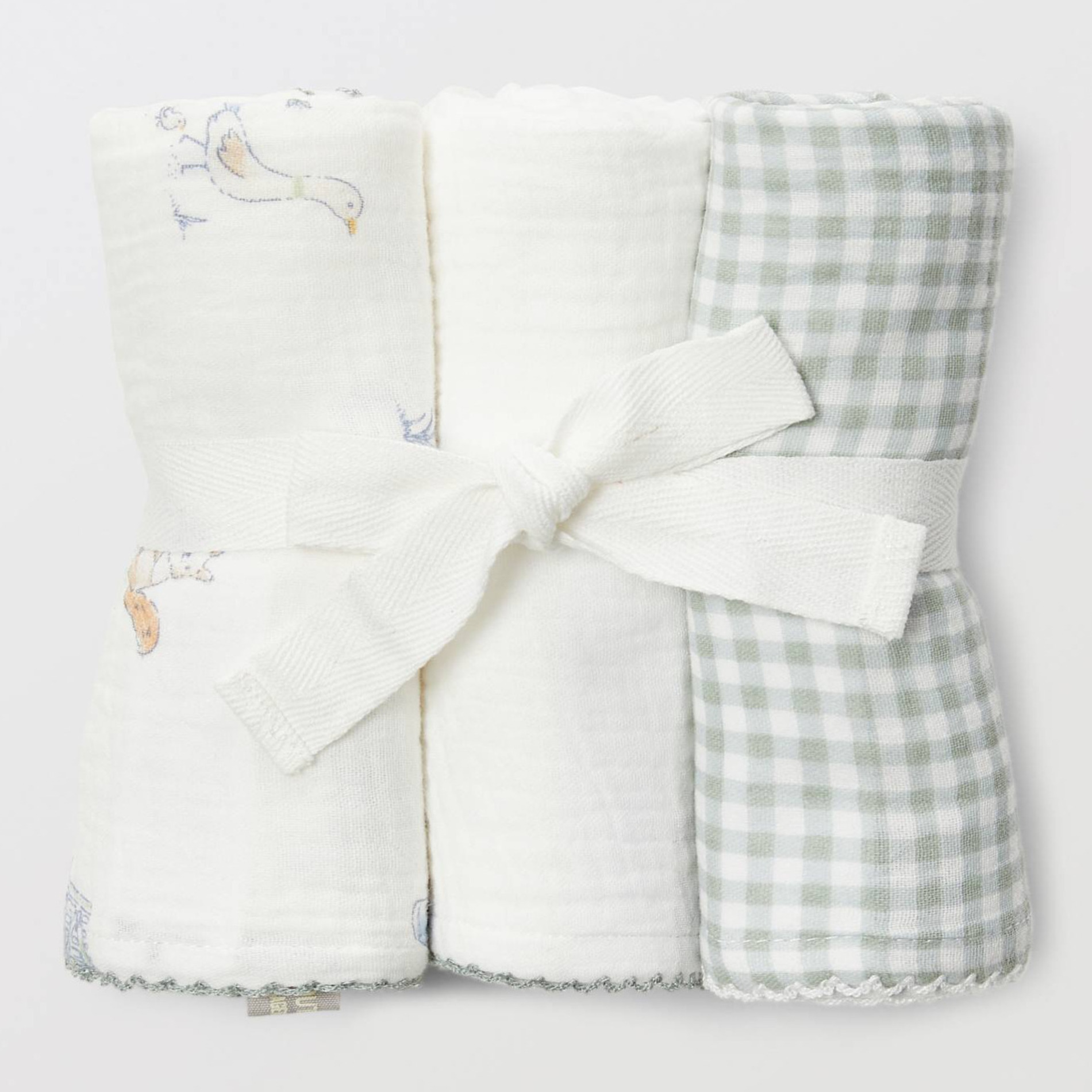 Lot de 3 langes imprimés en gaze de coton BIO GOTS, BOUT'CHOU