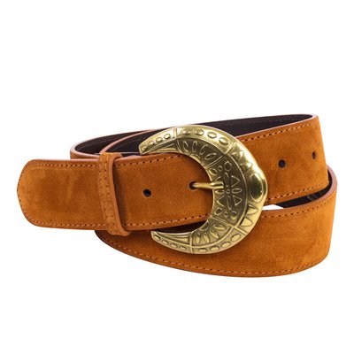 Idona Leather Belt with Decorative Half-Moon Buckle LA PETITE ETOILE