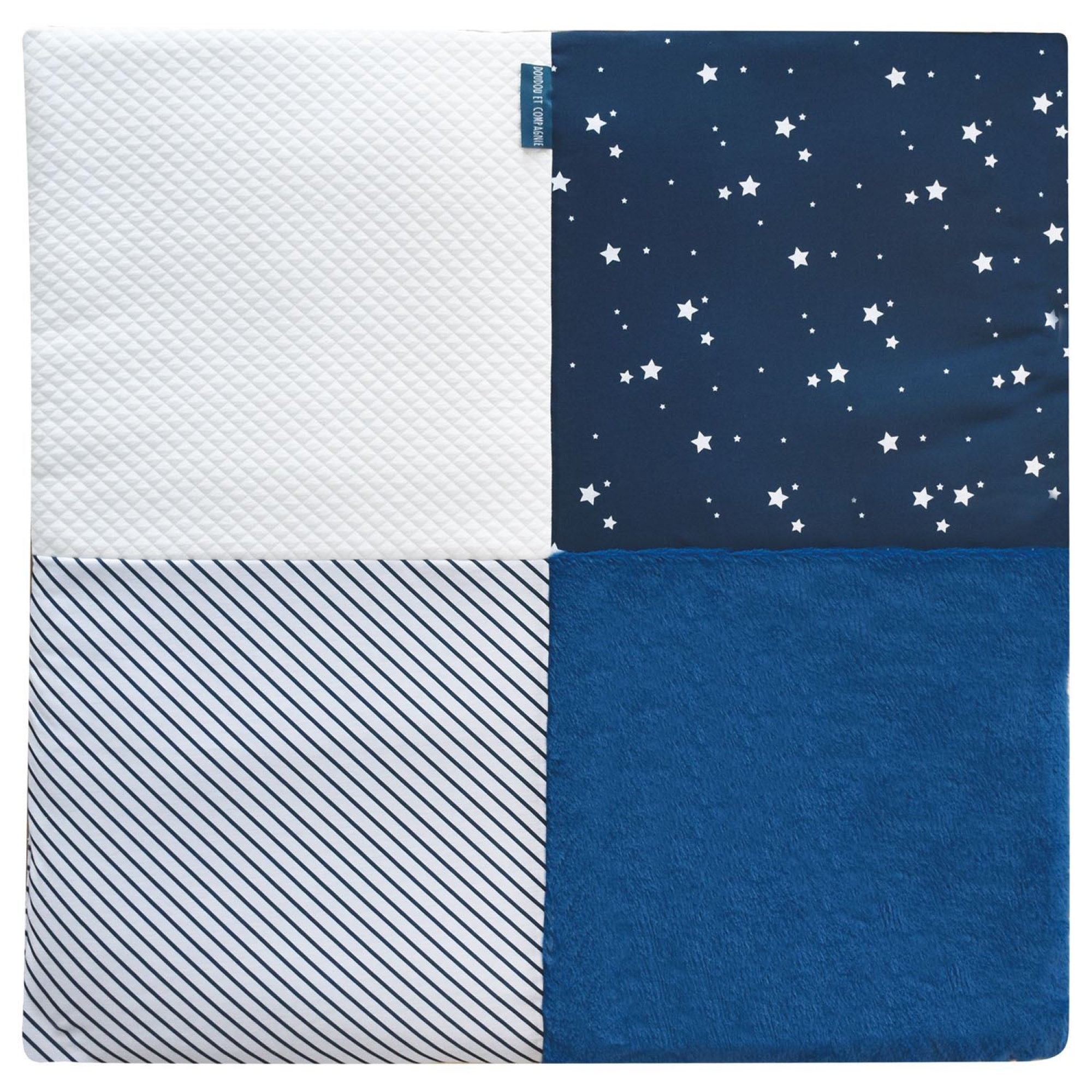 Tapis de chambre Tapidou Mosaïque Marine / Blanc, DOUDOU ET COMPAGNIE
