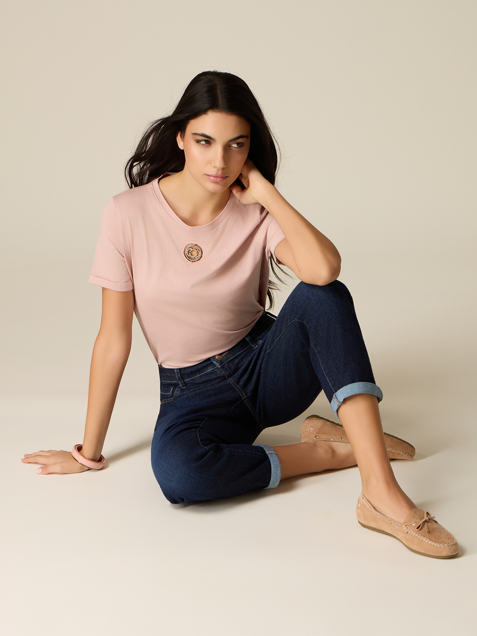 Jean boyslim avec revers, OLTRE