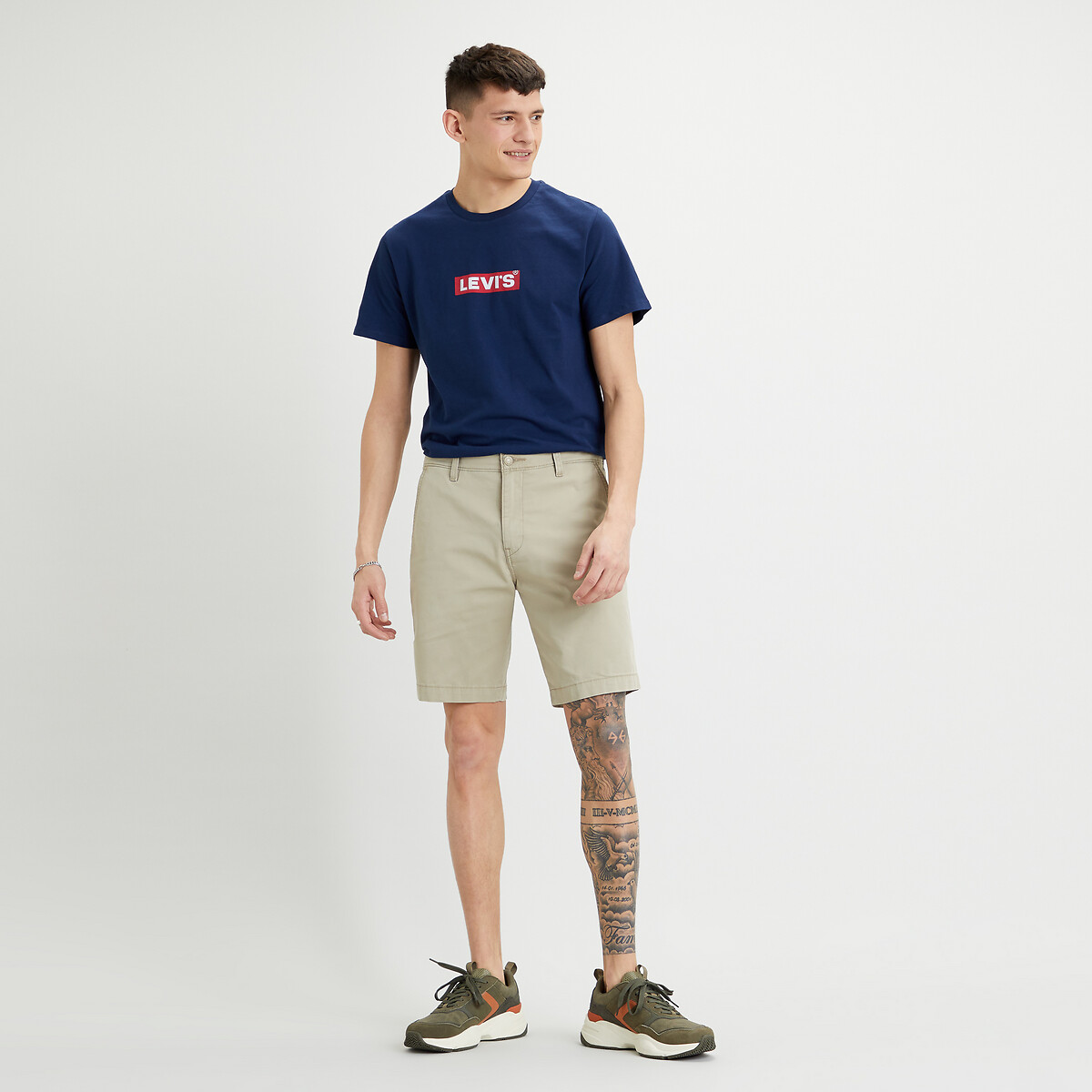 Image of Standard Taper Bermuda Chino Shorts in Cotton