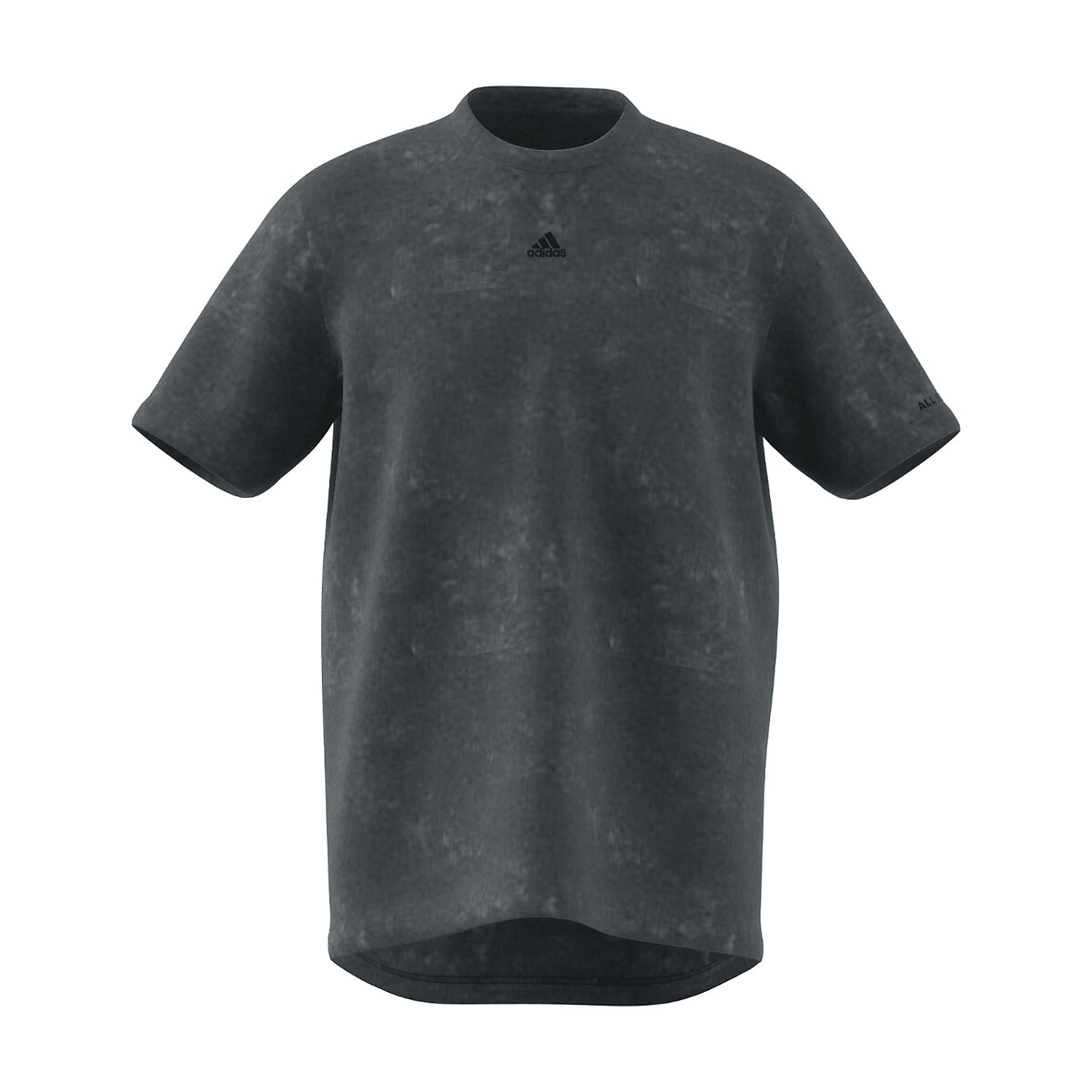 Washed Effect Cotton T-Shirt with Short Sleeves