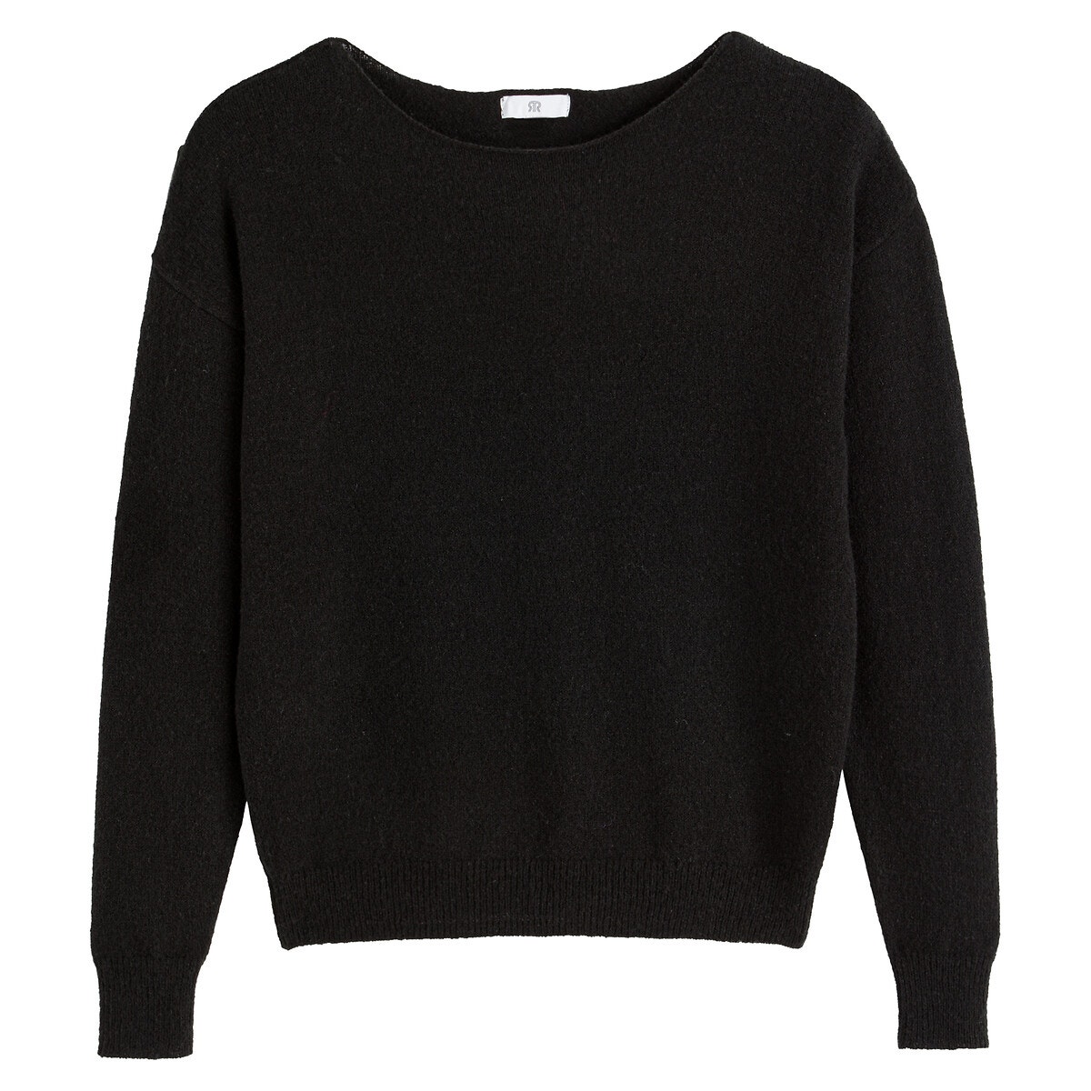 Pull noir sales col bateau
