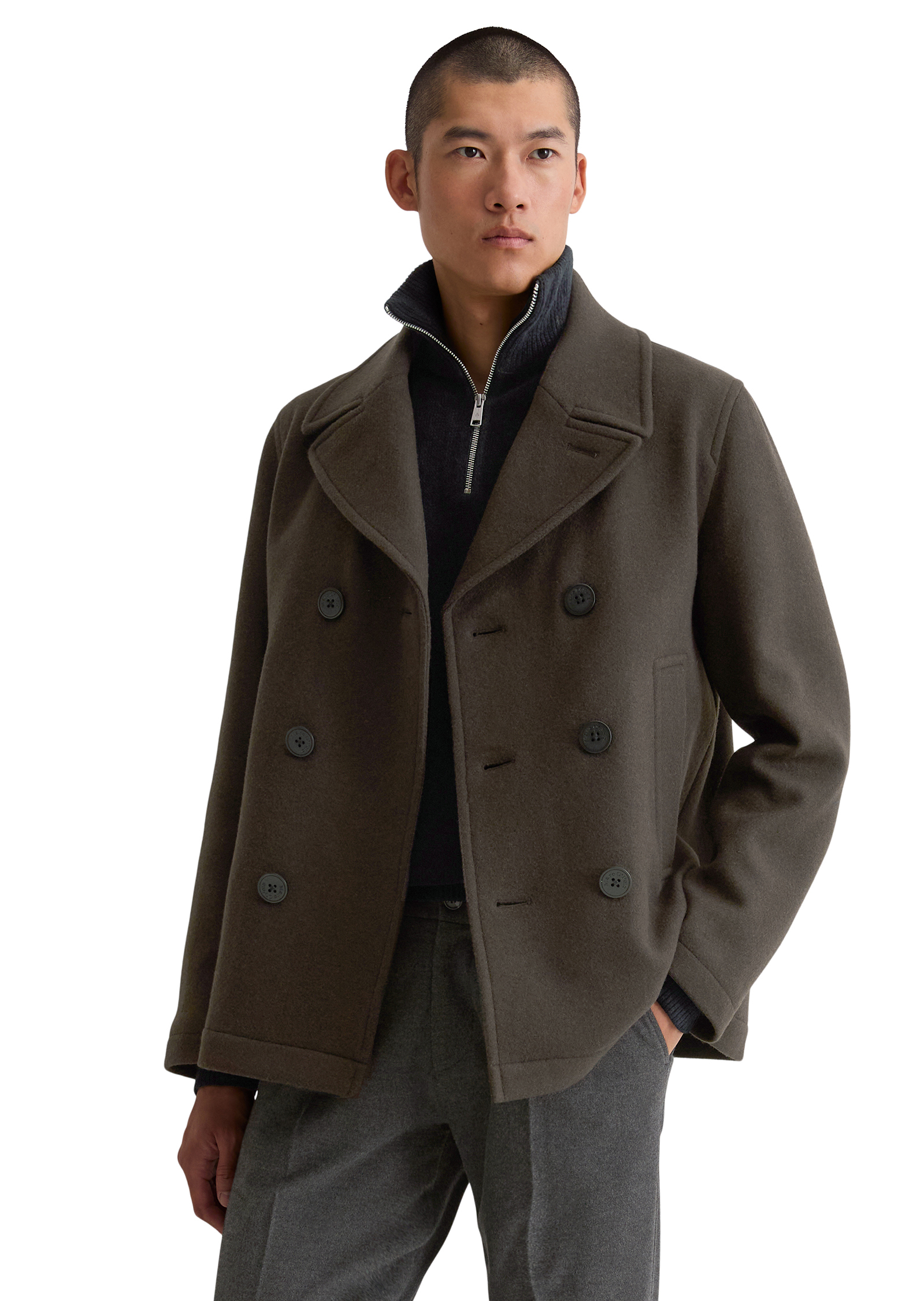 Veste caban régulière en mélange dense de laine de mouton, MARC O'POLO