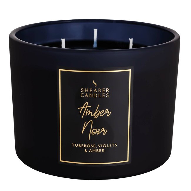 Amber Noir Multi Wick Scented Candle, black, SHEARER