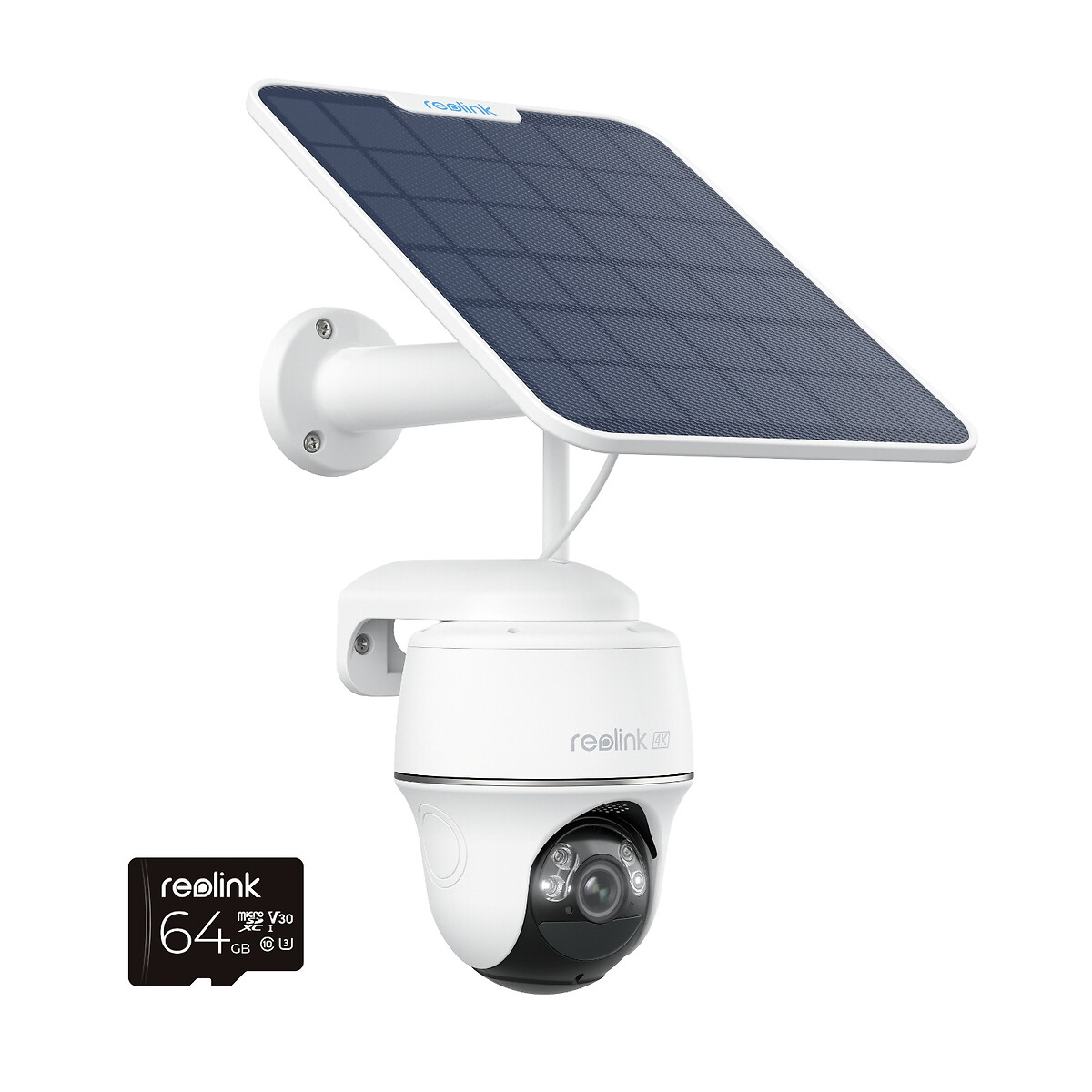 4k ultra hd wire-free argus pan tilt camera with solar panel 2 and 64gb,  white, Reolink | La Redoute