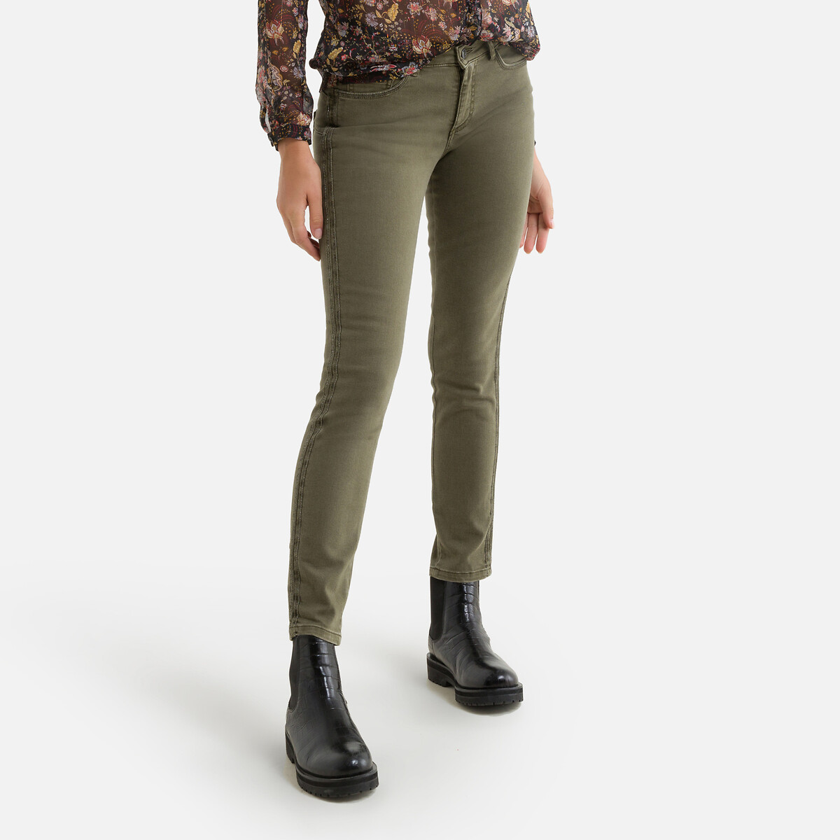 khaki skinny jeans long