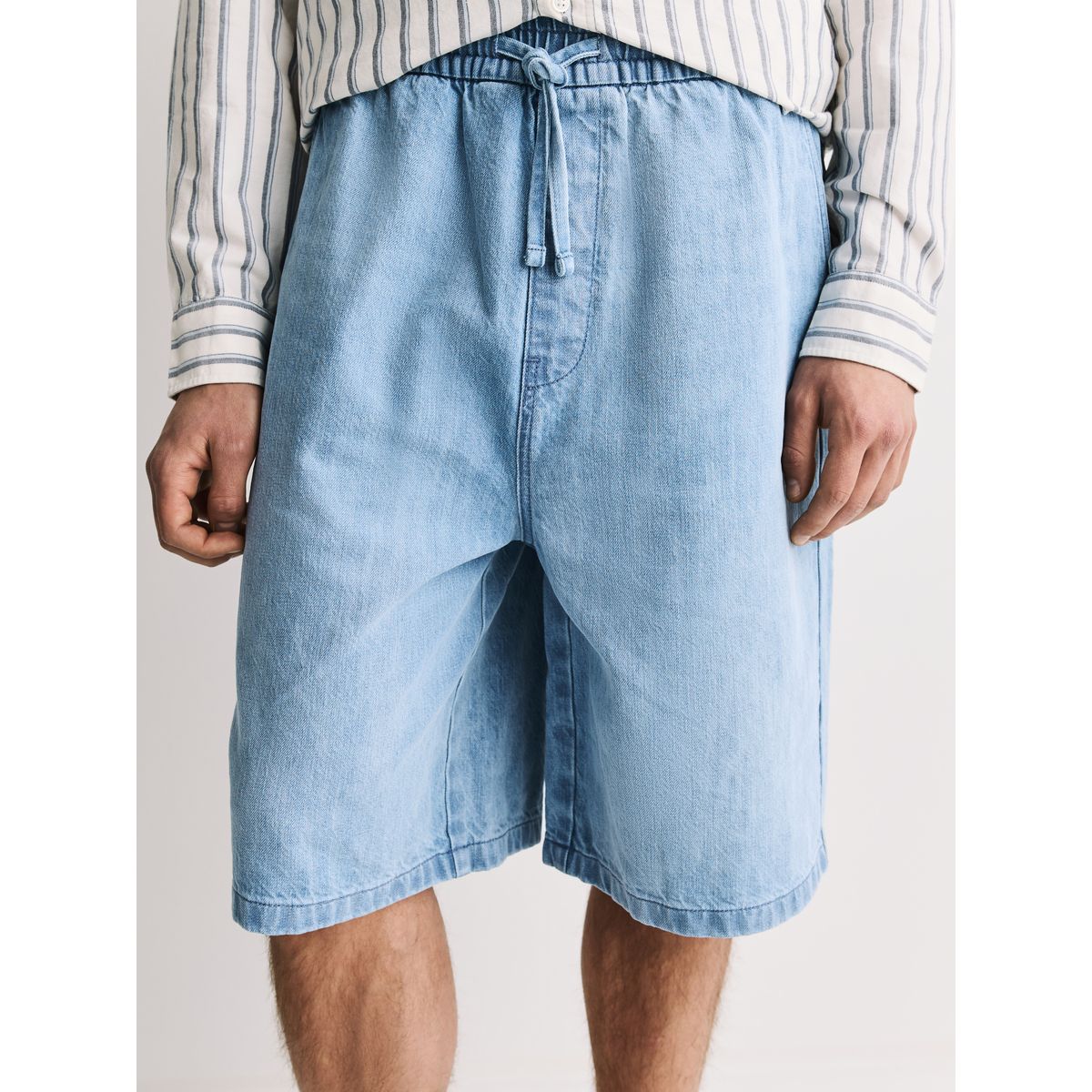 Short baggy en lin et denim mélangés edit, NEXT
