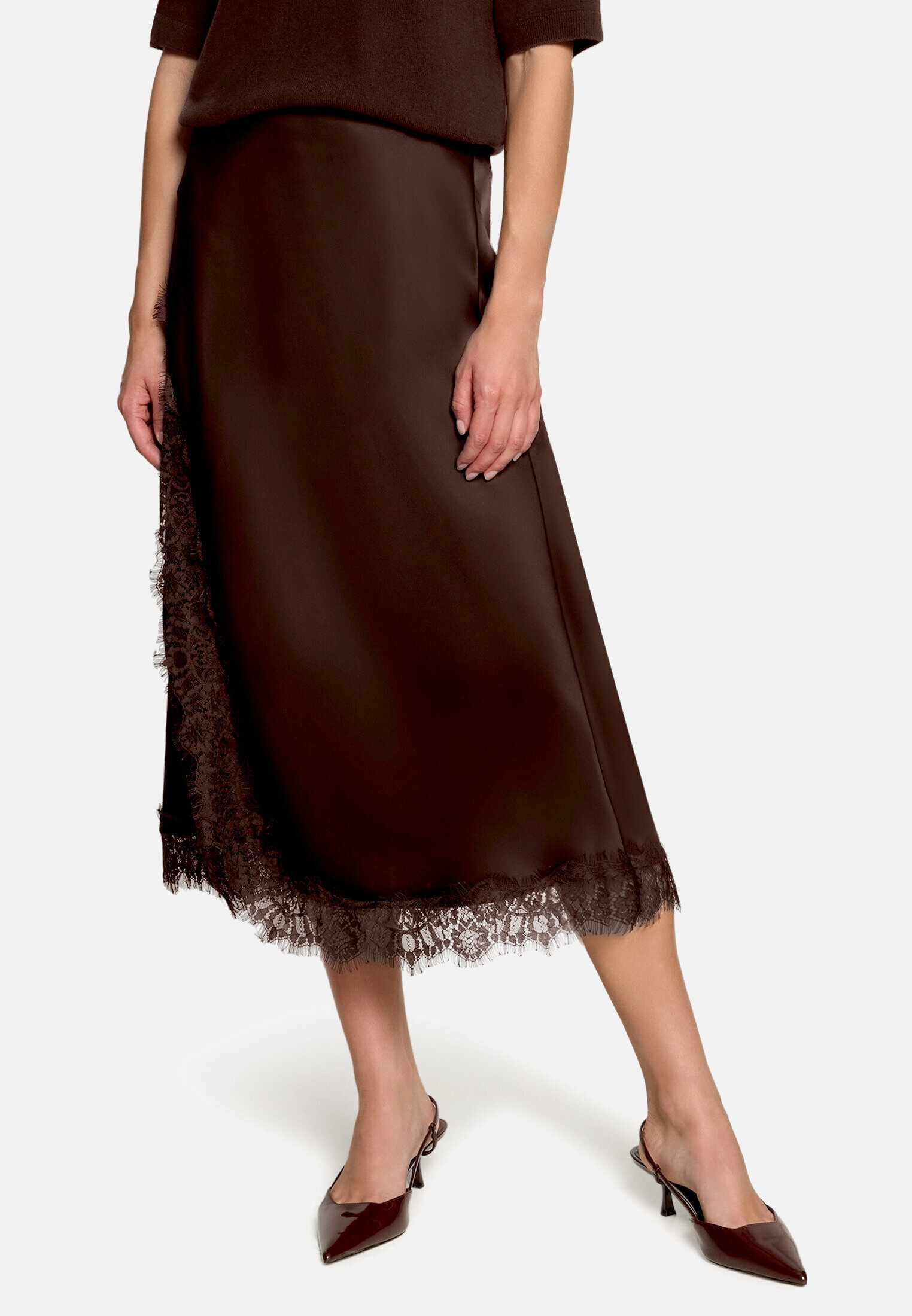 Jupe en satin en dentelle, ZERO