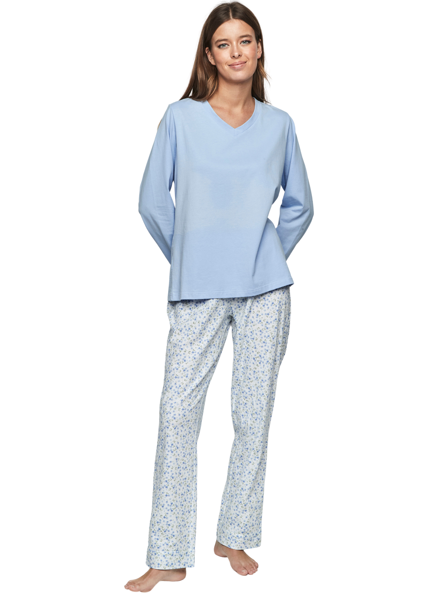 Pyjama pantalon top manches longues P111 PREPPY FLOWERS, SELMARK