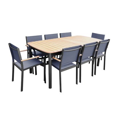 Table de jardin bois et aluminium, 8 chaises SWEEEK