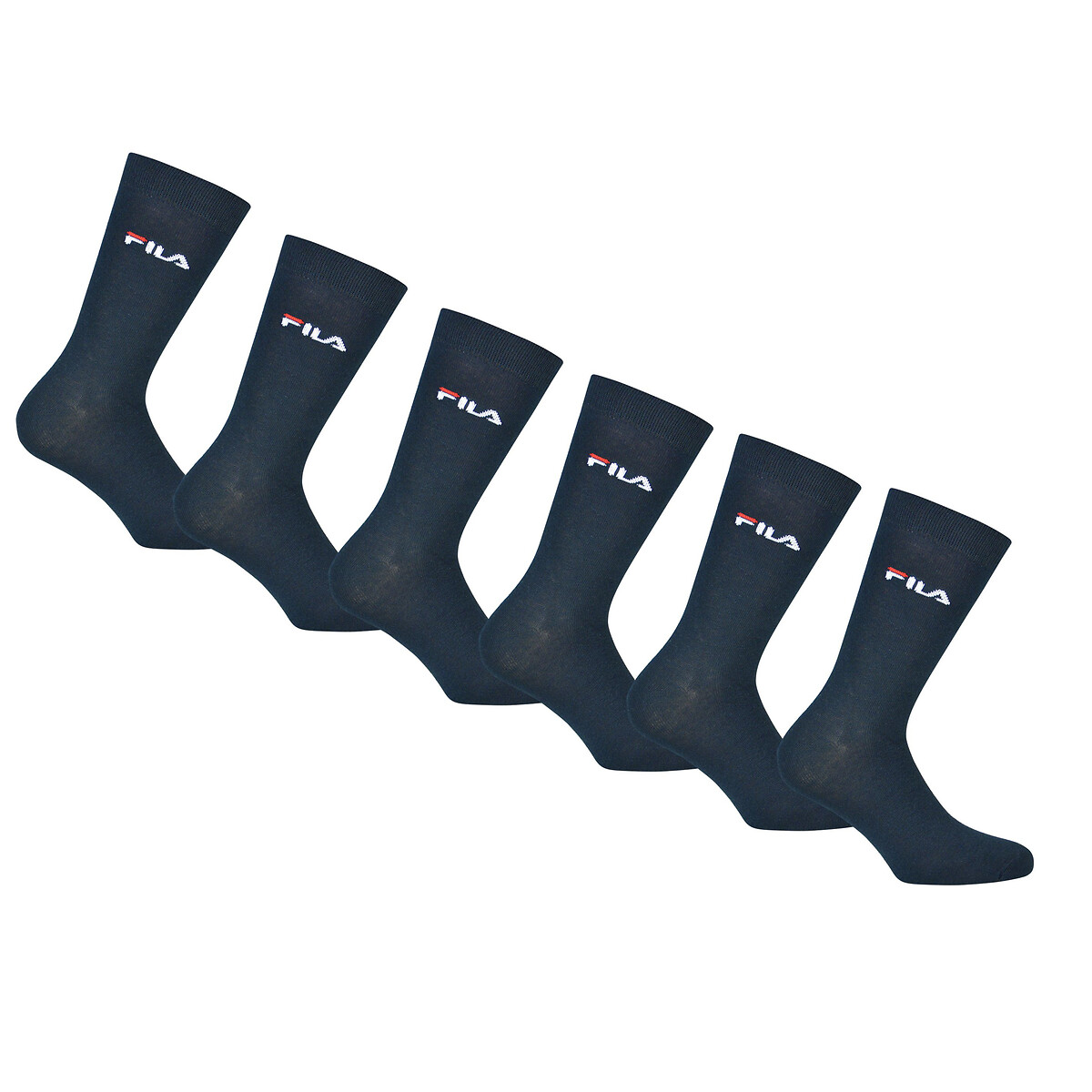 Image of Pack of 6 Pairs of Crew Socks in Cotton Mix