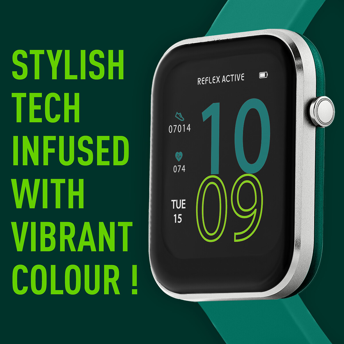 Series 12 teal smart watch silver coloured Reflex Active La