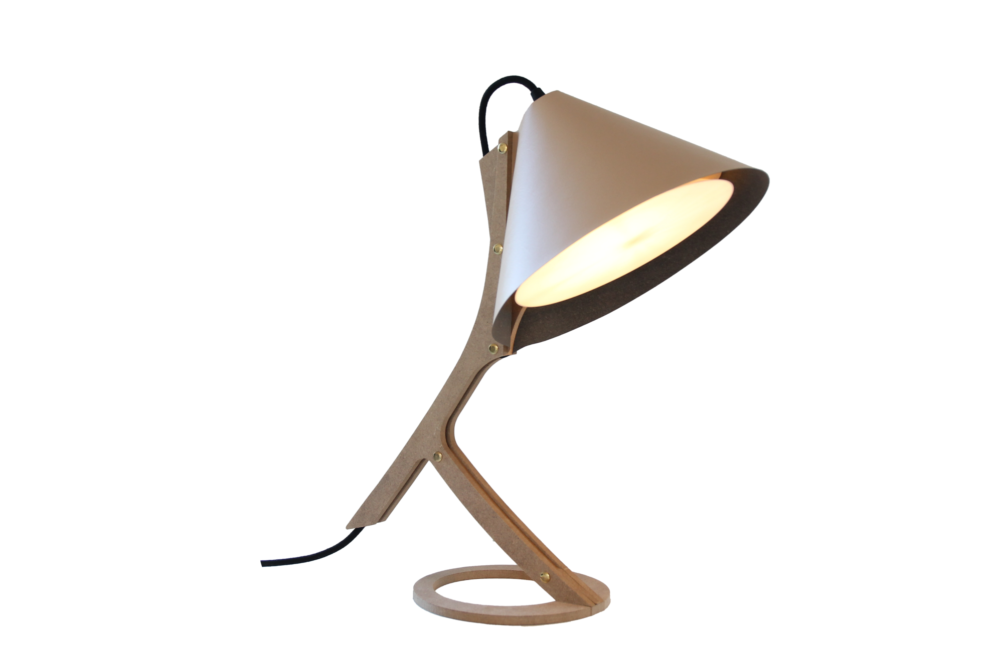 Lampe à poser en cuir beige - SILENCE, CAMIF