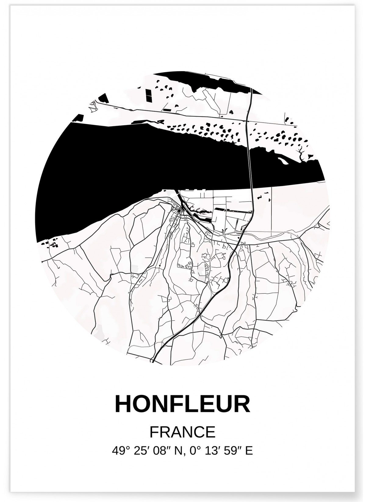Affiche Carte Honfleur, L'AFFICHERIE