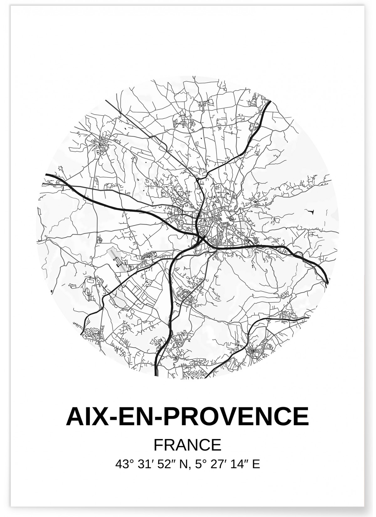 Affiche Carte Aix-en-Provence, L'AFFICHERIE