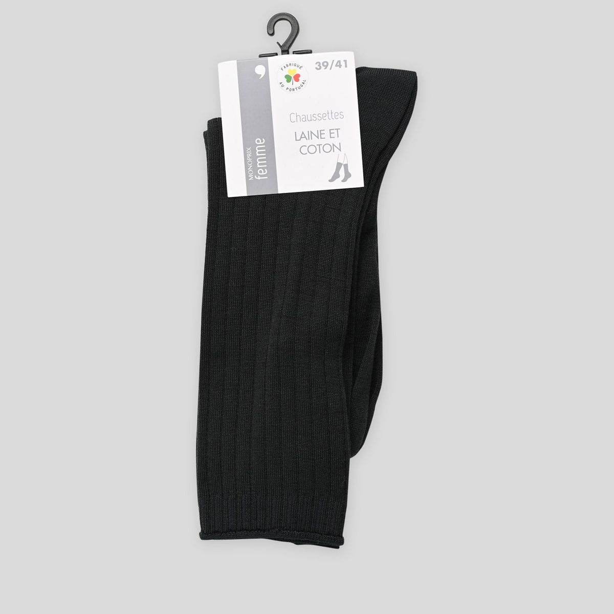 Chaussettes pour femme noir en coton; Made in Italy. – Mes