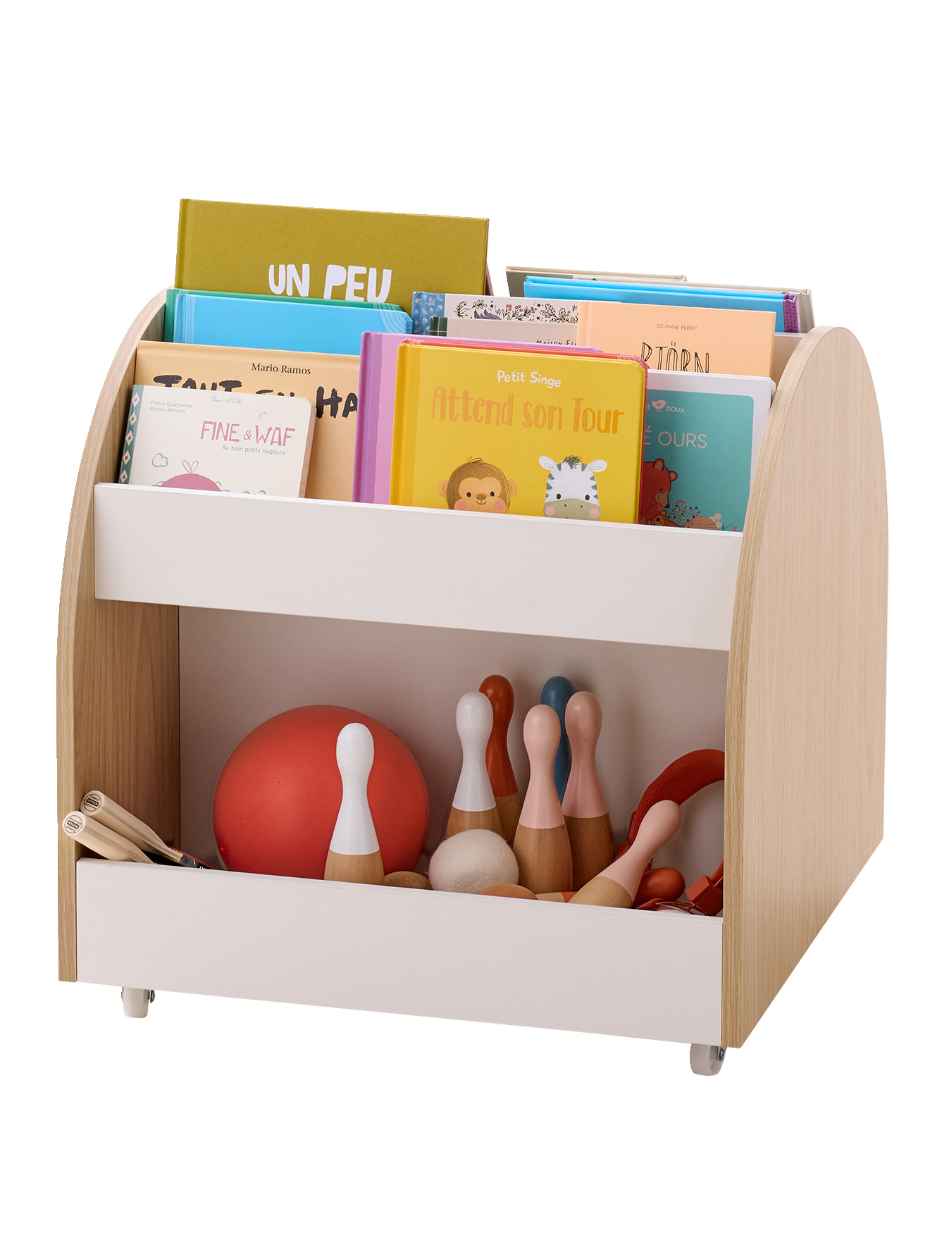 Rangement livres et jouets à roulettes YEL, VERTBAUDET