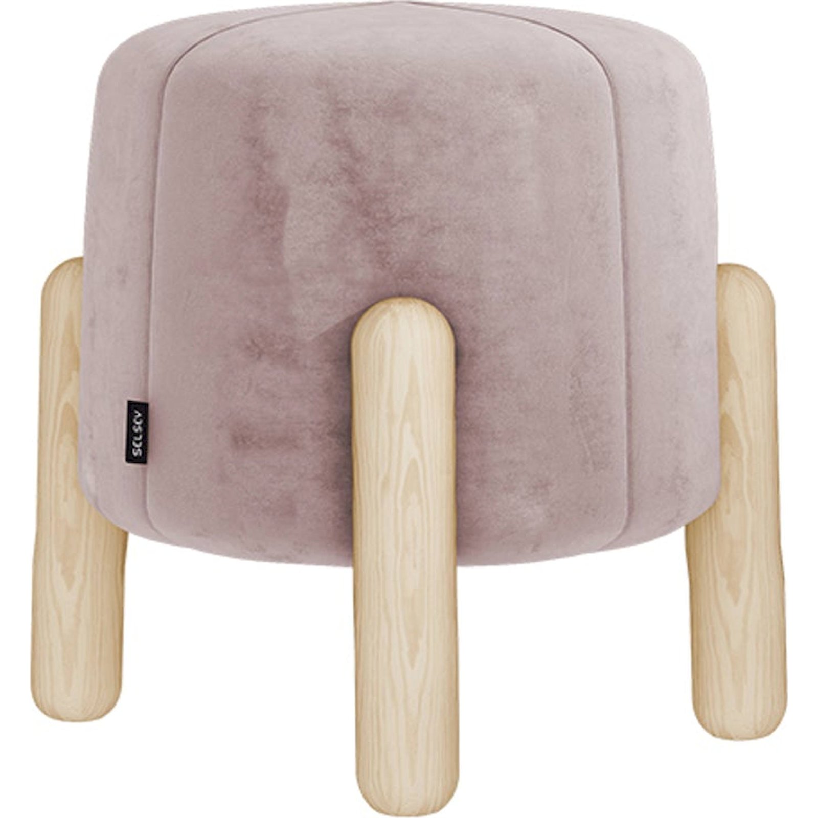 Pouf rond collection LEVINE pieds en bois, RECOLLECTION