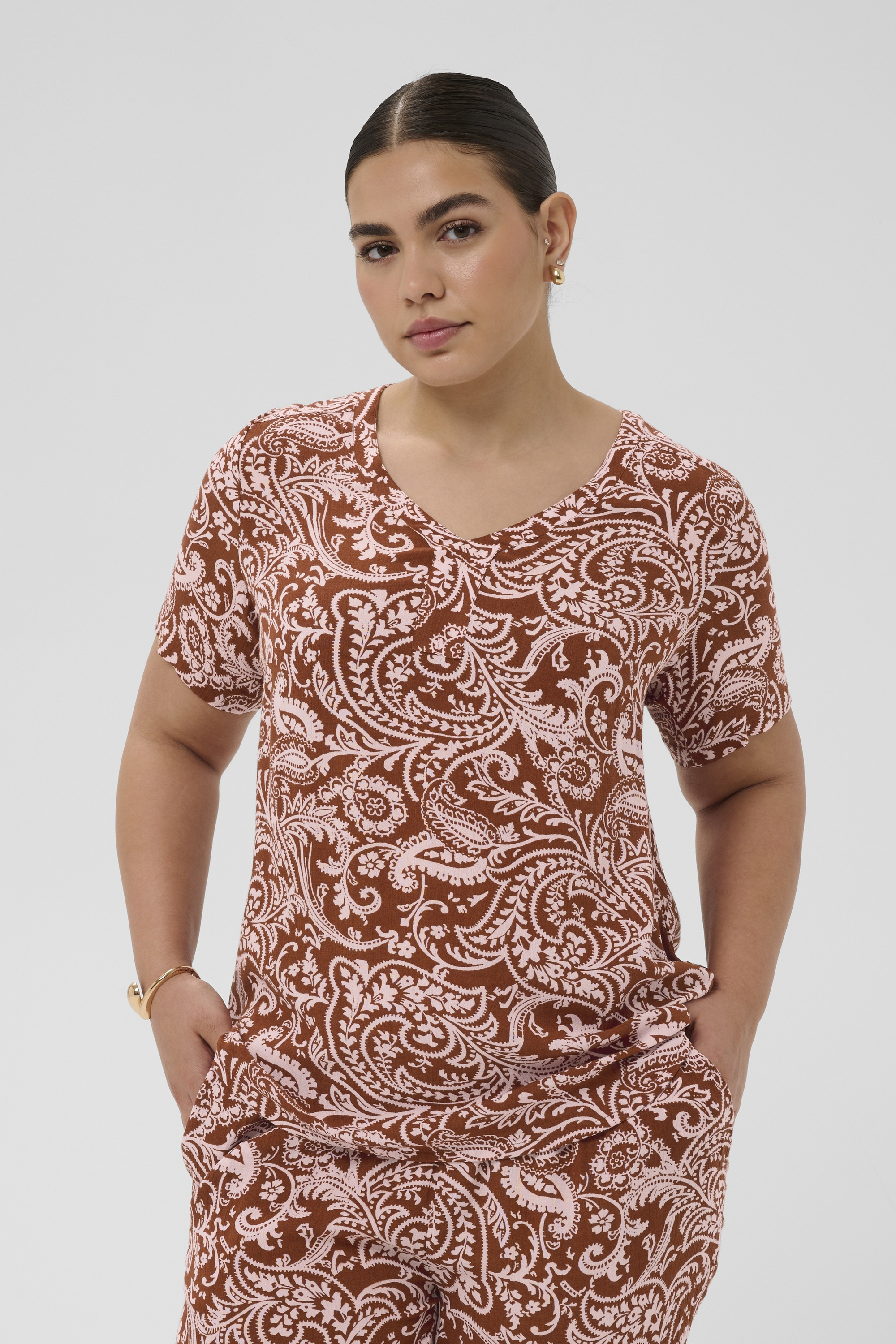 Blouse à manches courtes, KAFFE CURVE