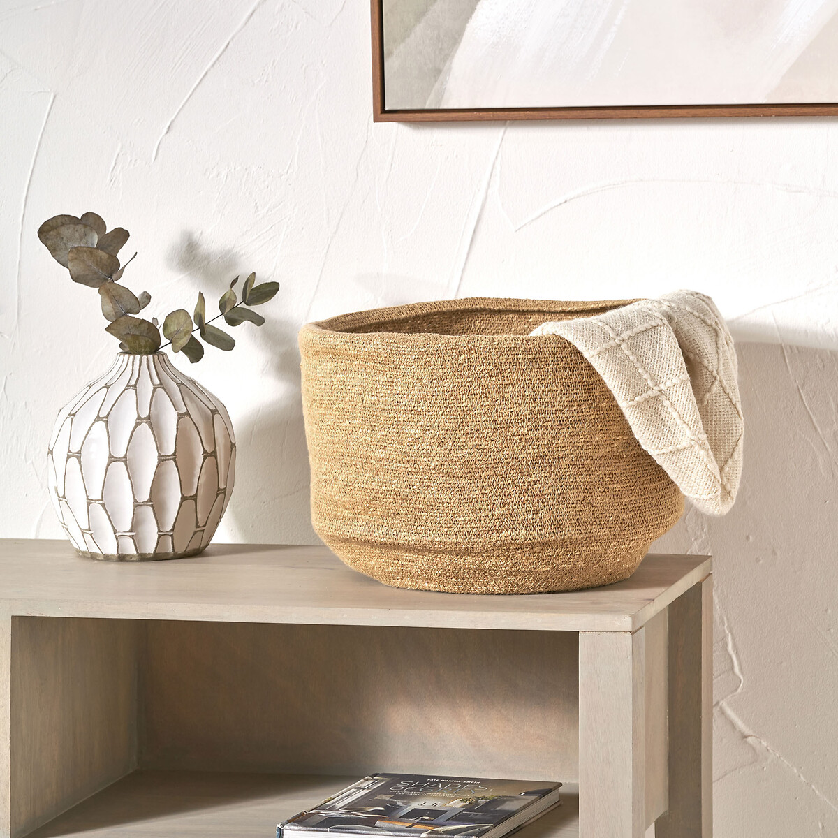 Seagrass Natural Round Basket, SO'HOME