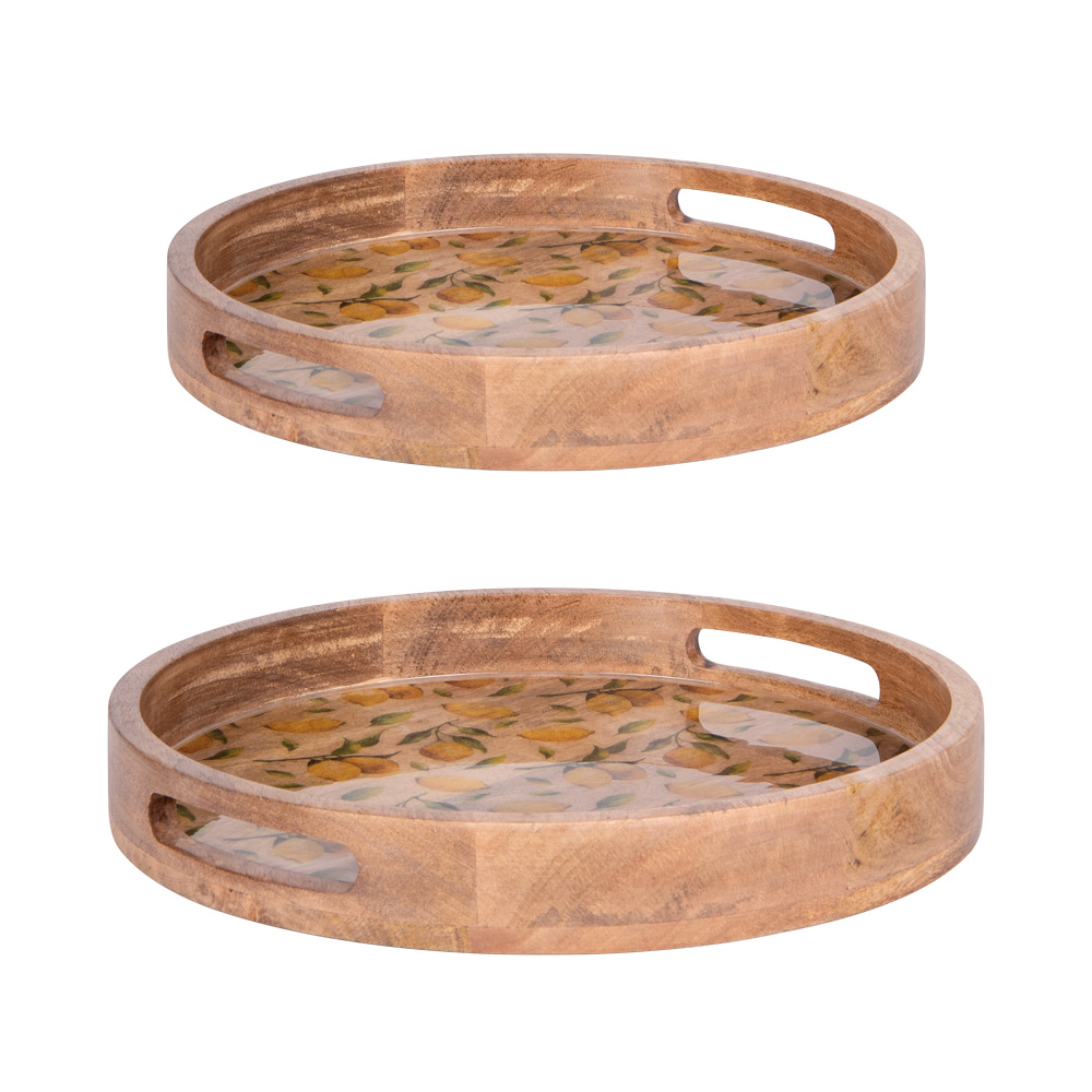 Set de 2 plateaux ronds Sorrento 35 et 40 cm, TABLE PASSION