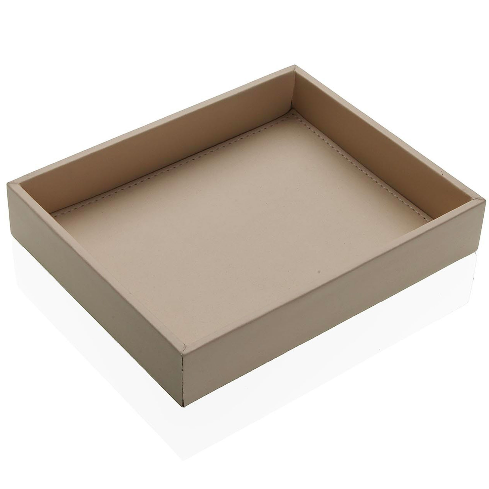 Vide poche en similicuir beige 21x17x3.5cm, VERSA