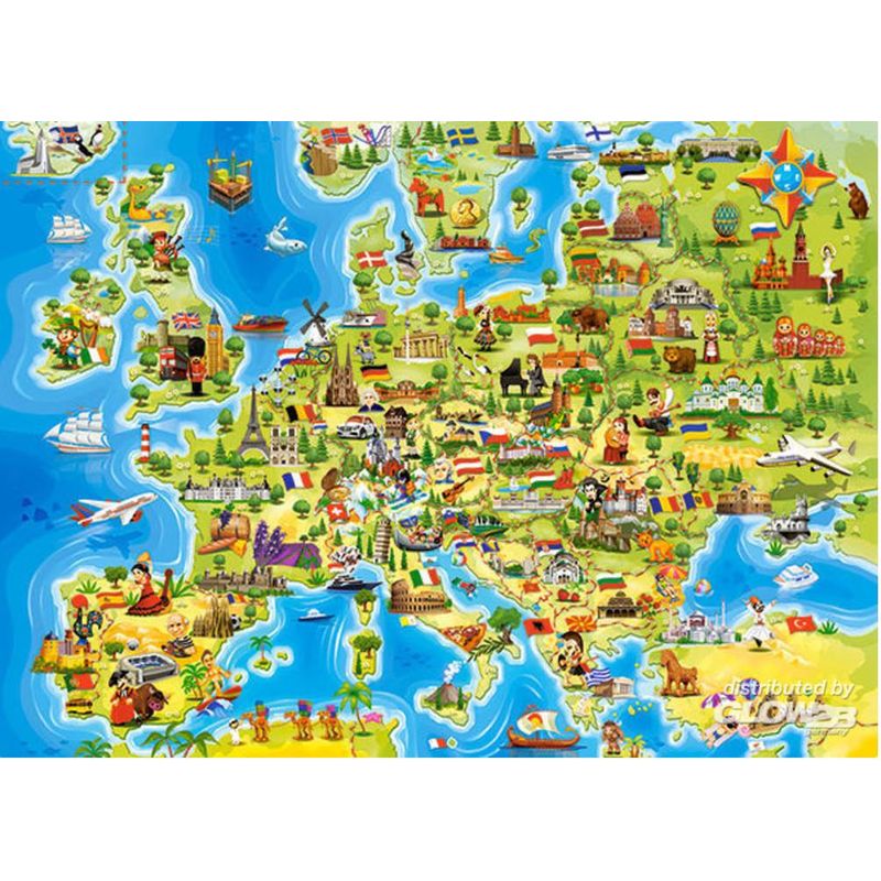 Janod Puzzle magnétique carte de l'Europe - 40 pièces