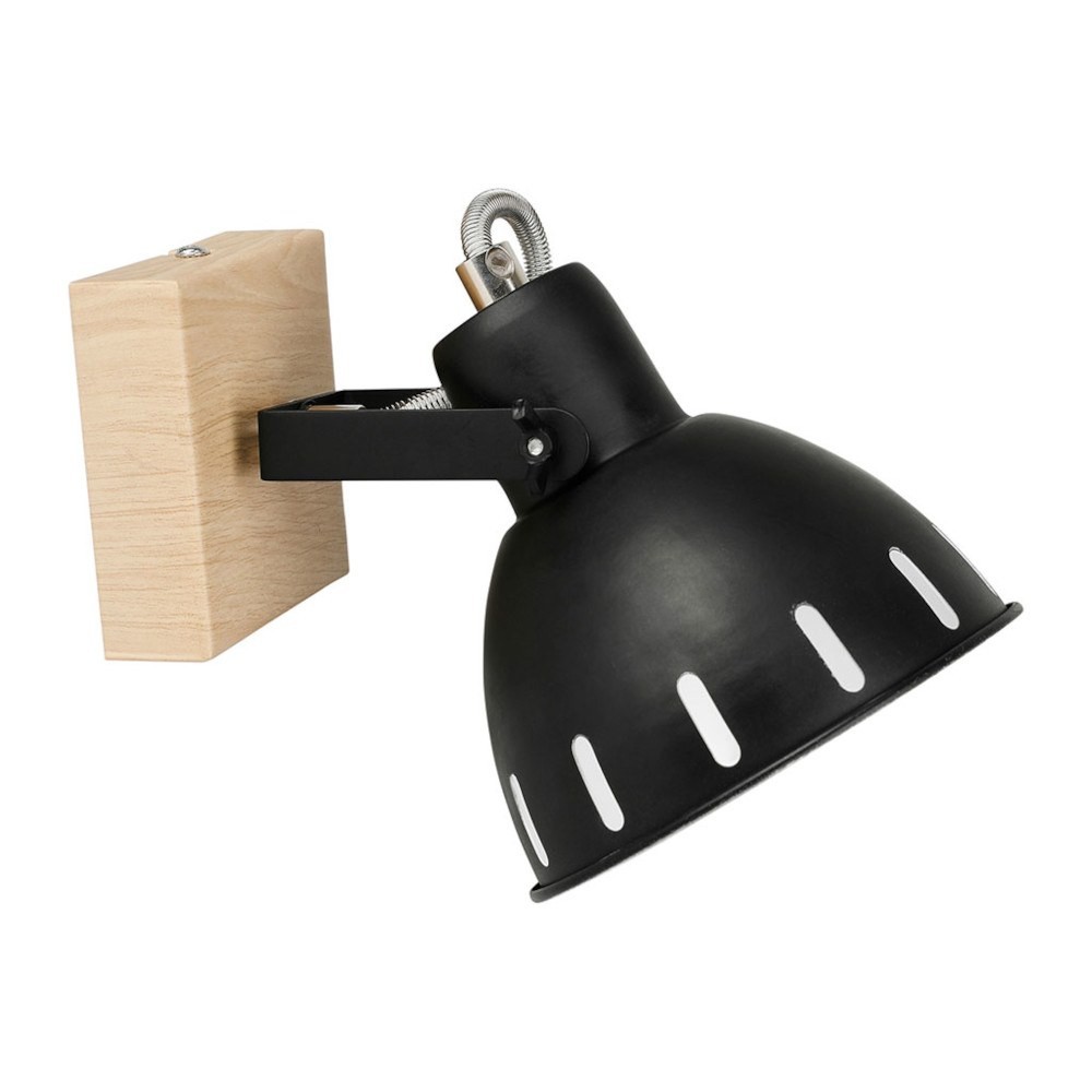 Spot Patère Orientable 1 Abat-jour Métal Noir, DECORATIE
