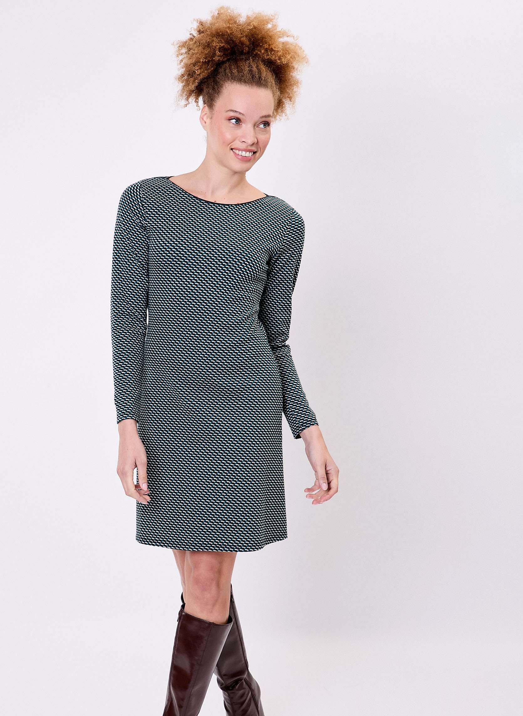 Robe ajustée maille jacquard bio CARLA, PRINCESSE NOMADE