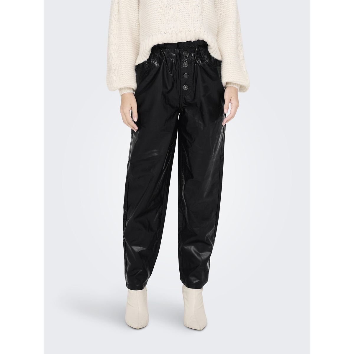 Pantalon Cuir Véritable WILSONS Femme - Taille 8 (29x30), Coupe Botte, Doublé Noir - Occasion Très Bon état