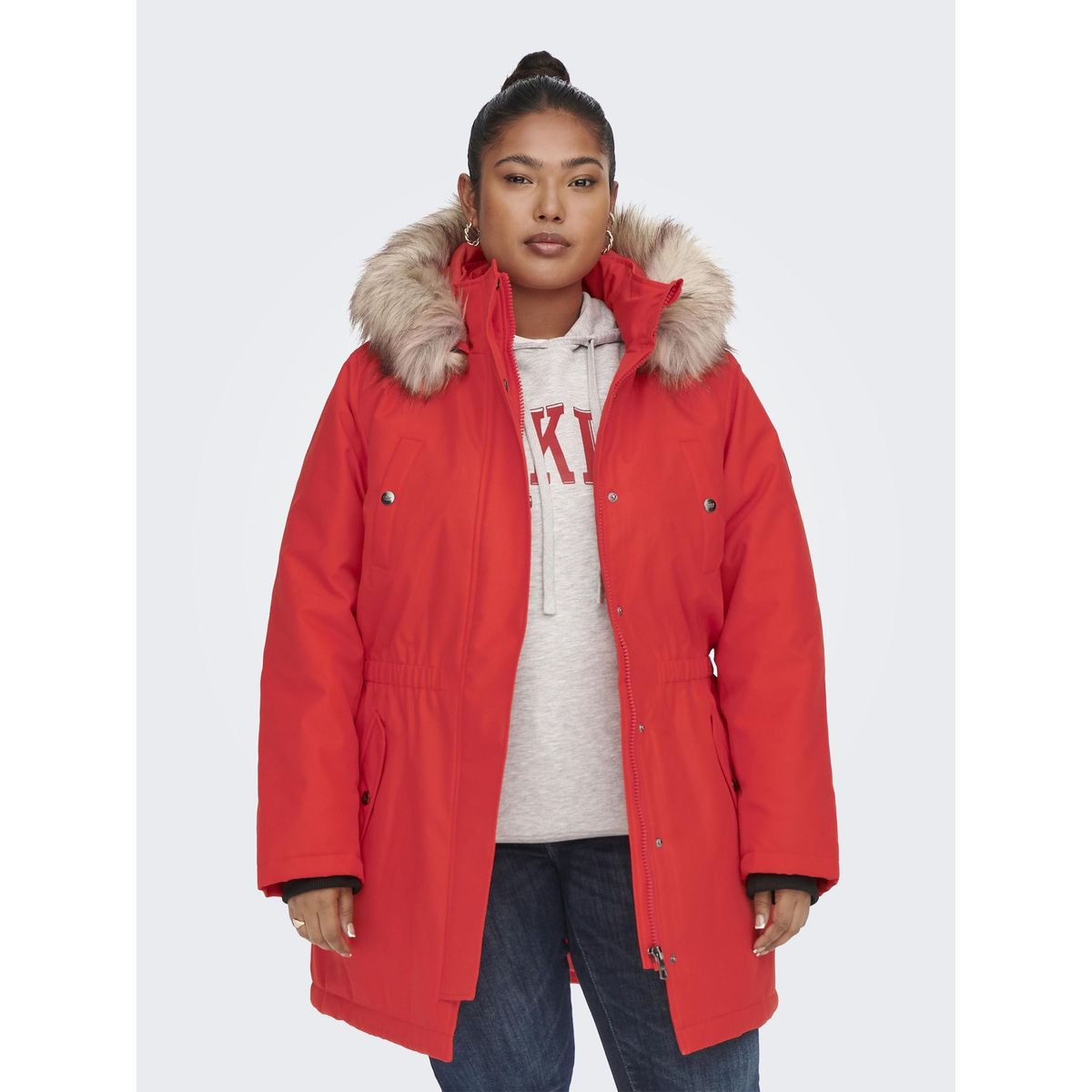 Parka femme rouge hot sale