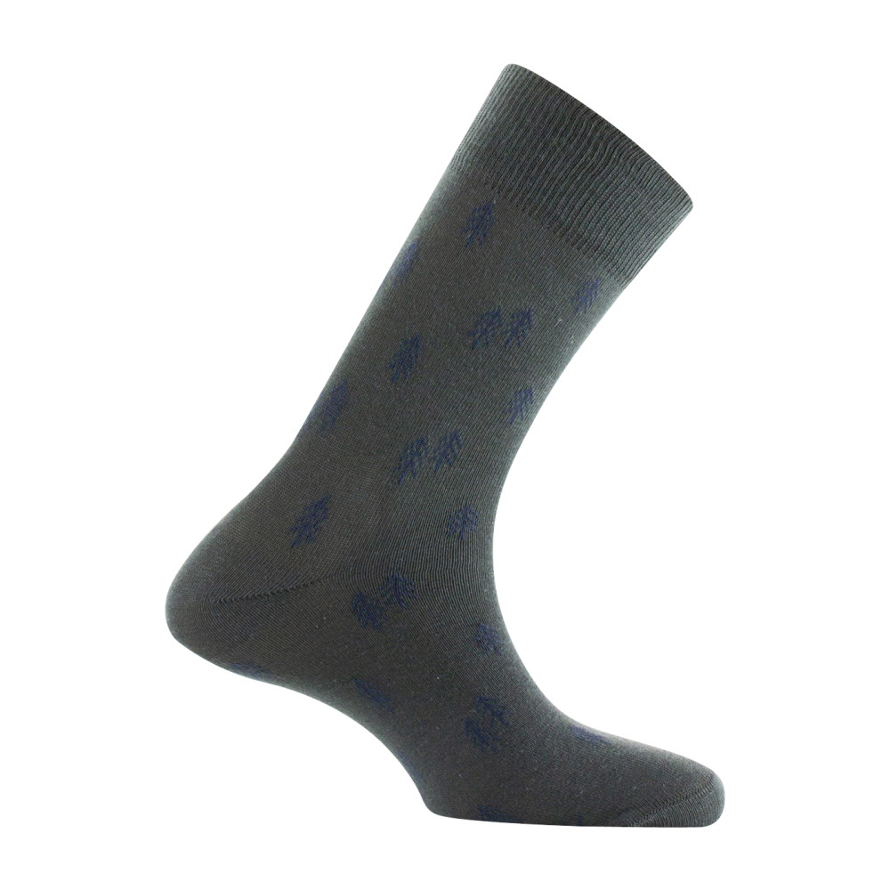 Mi-chaussettes jersey en coton all over sapins, KINDY