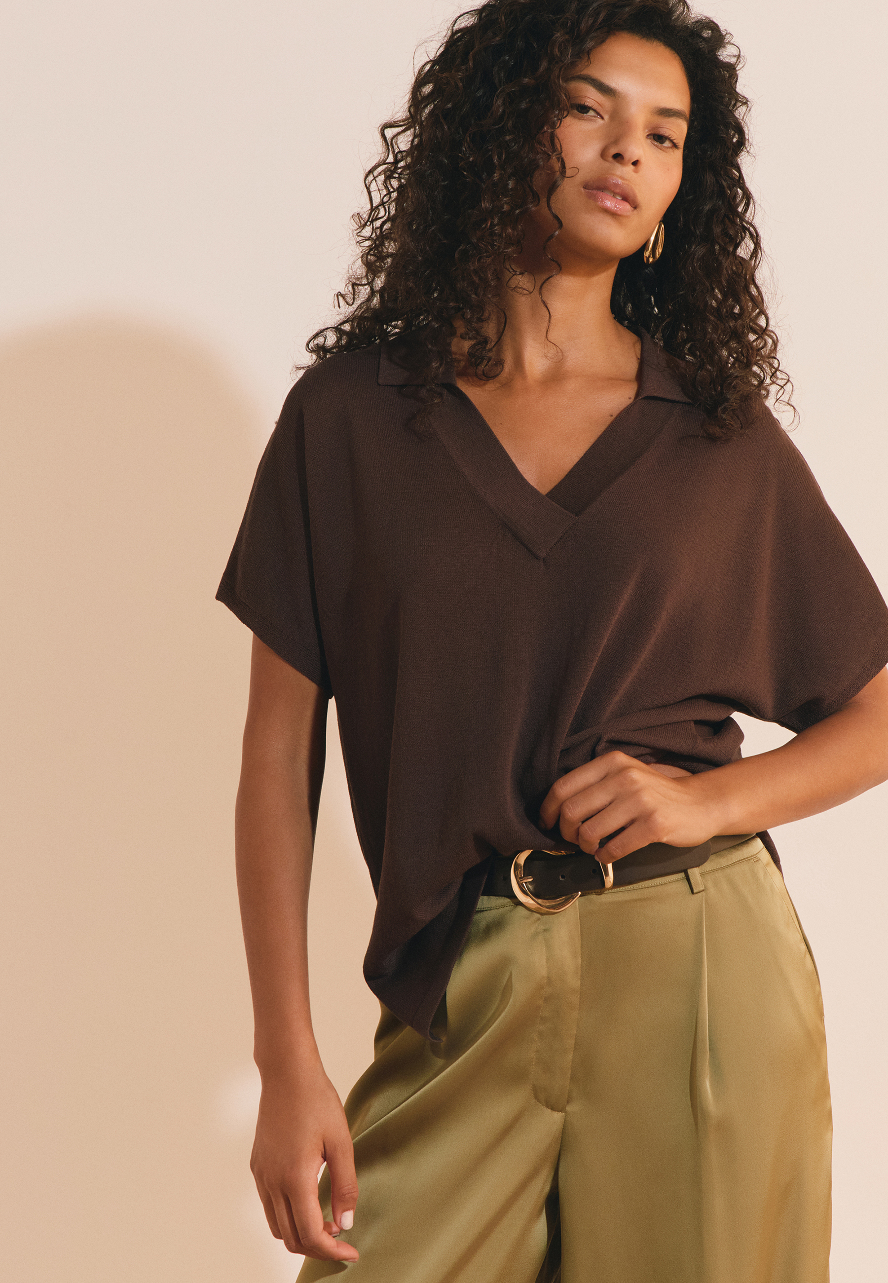 Pull manches courtes col polo SONIA POLO, ETAM