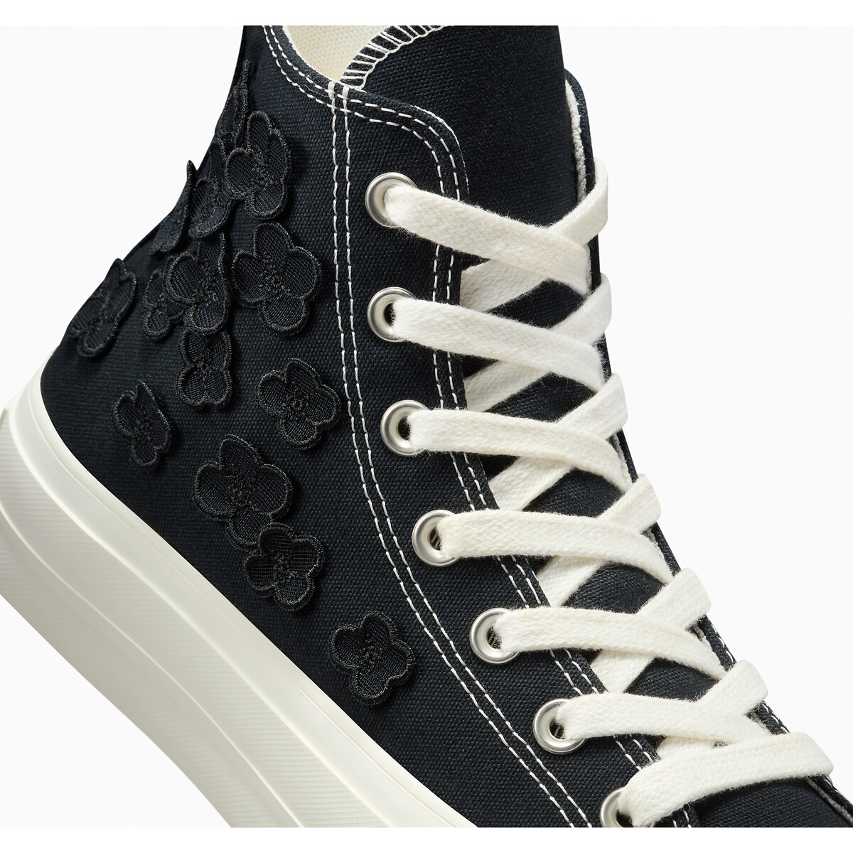 Black flower converse best sale