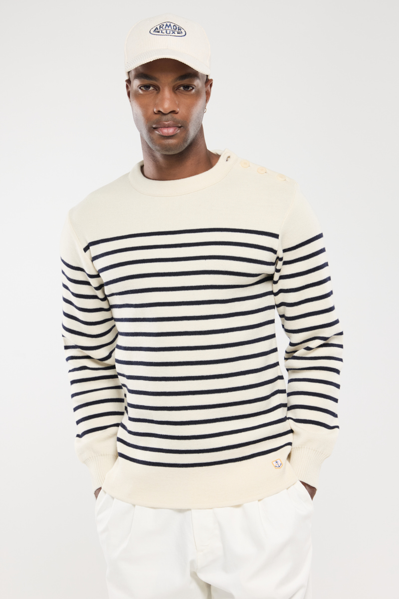 Pull marin rayé en laine MOLÈNE, ARMOR-LUX