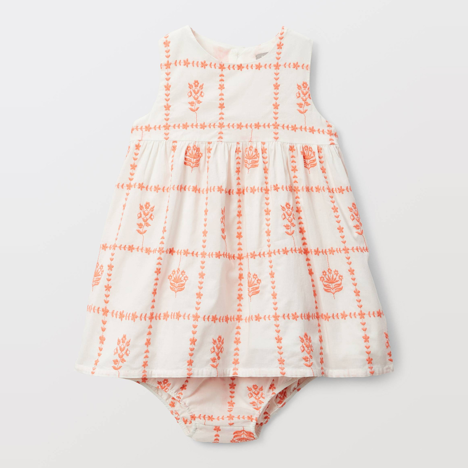 Robe à carreaux brodée en coton, BOUT'CHOU