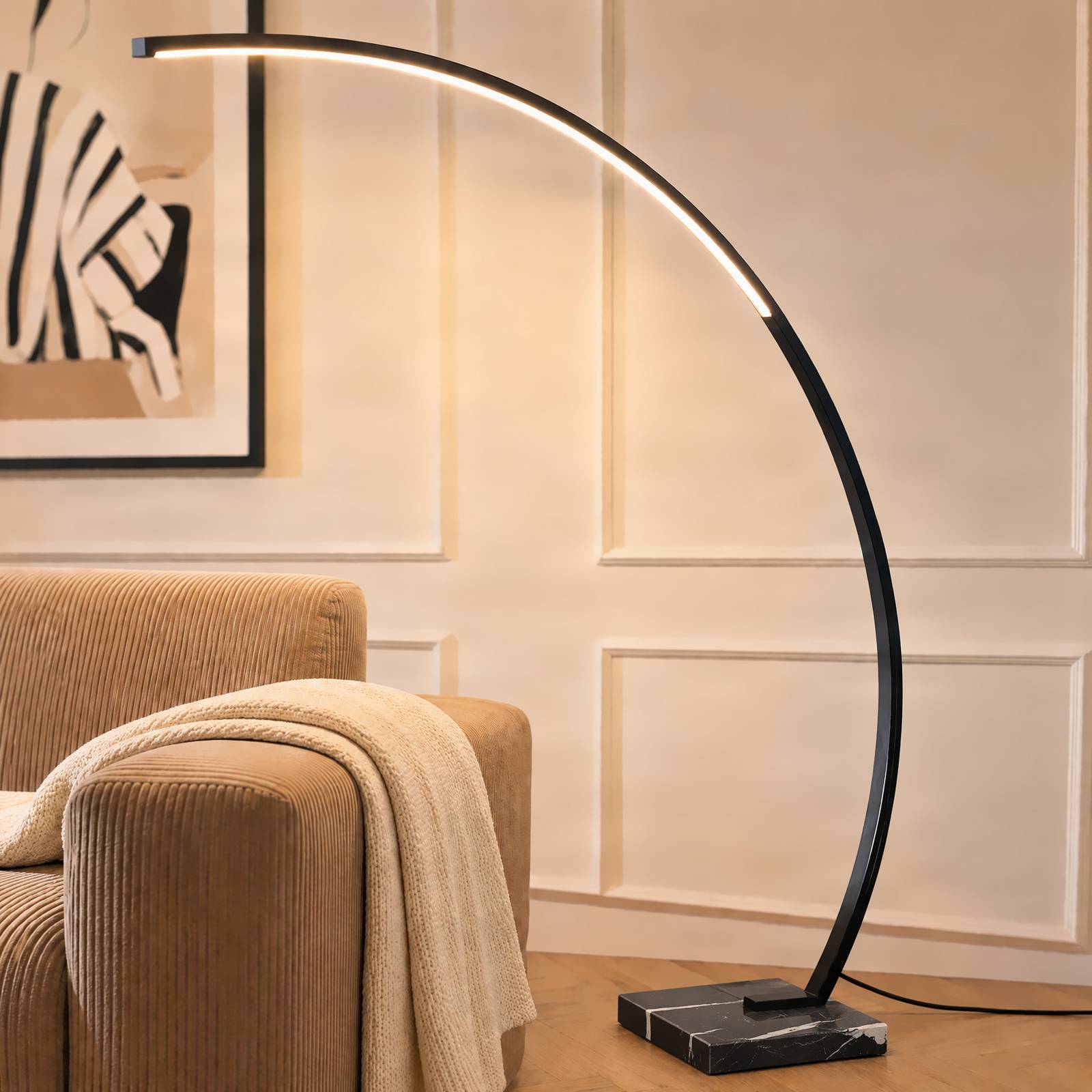 Lampadaire en métal moderneLED, Kendra, LINDBY