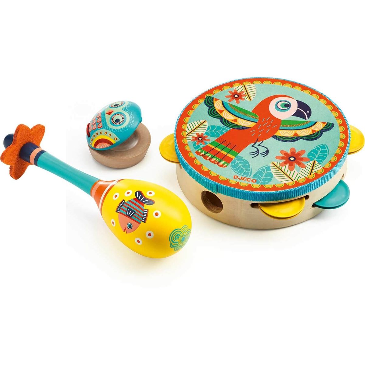 Maracas bébé, hochets en bois, 2-pack - Instrument de Percussion | Piccolino