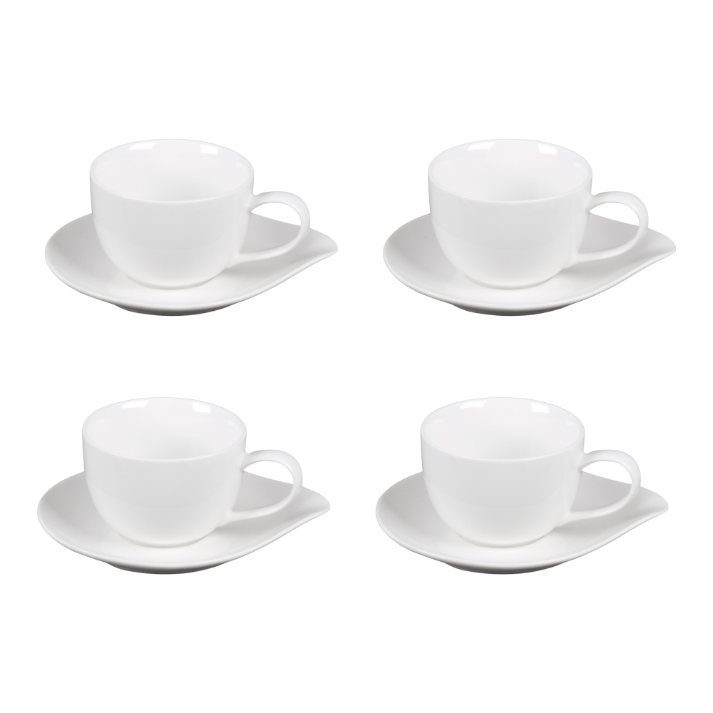 Coffret de 4 tasses à thé avec sous tasses 20 cl Pétale, TABLE PASSION