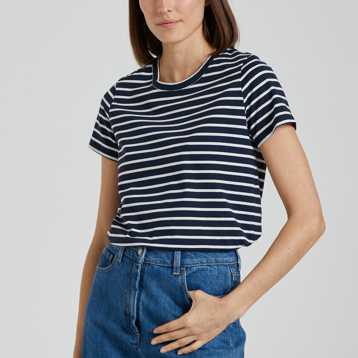 Striped Cotton Jersey T-Shirt, Regular Fit