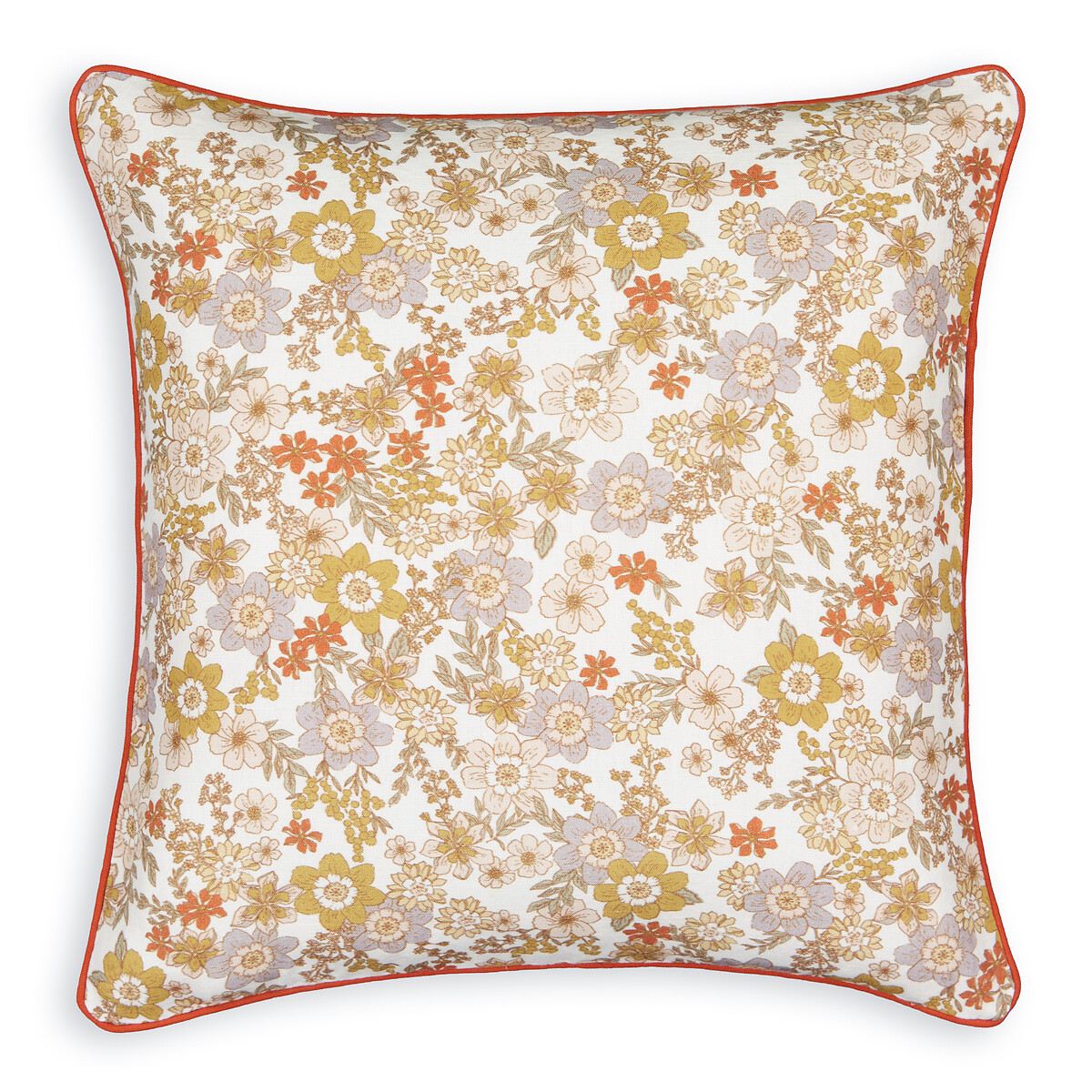 Andria Vintage Floral Cotton and Linen Blend Square Cushion Cover